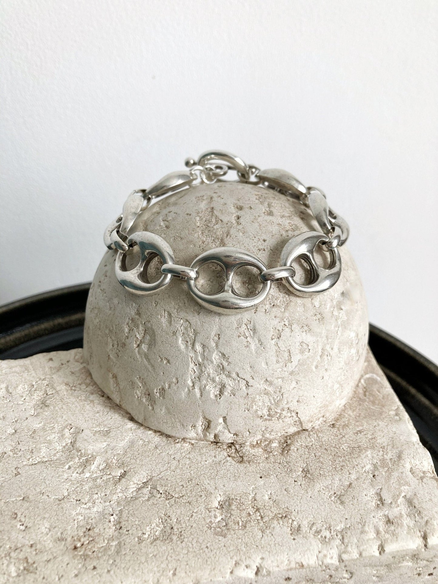 The Casamance Bracelet – Chunky Silver Coin Bracelet | Bold Rolo Chain Statement Jewelry, Gift for Her - Karl & kate