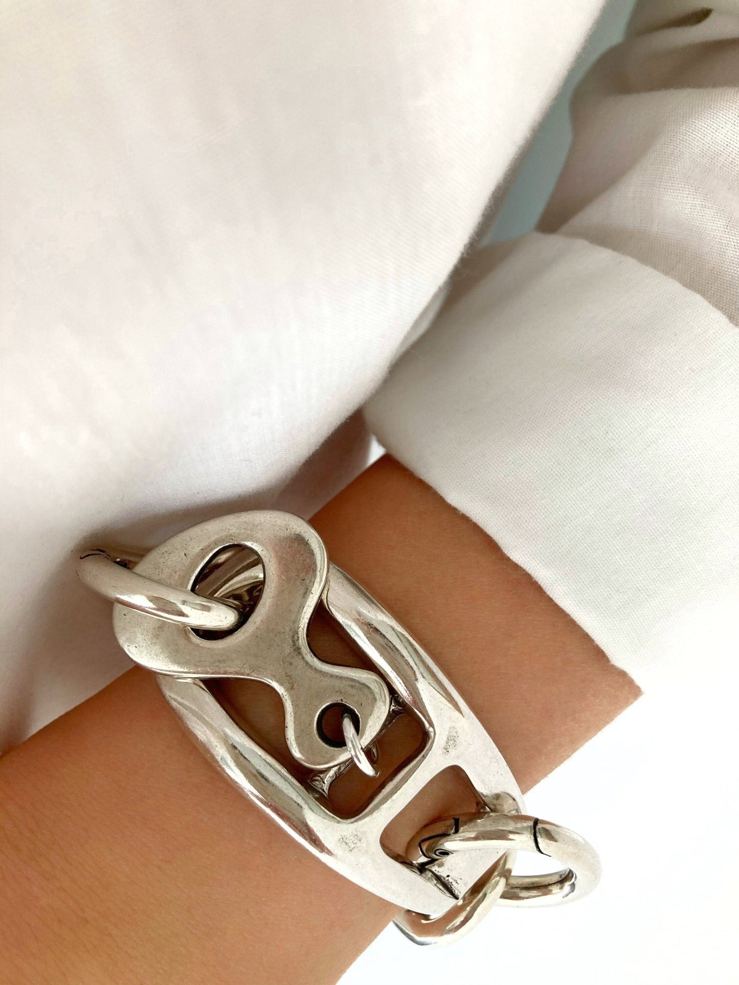 The Salzburg Bracelet – Chunky Silver Wrap Bracelet | Bold Statement Link Jewelry, Gift for Her - Karl & kate