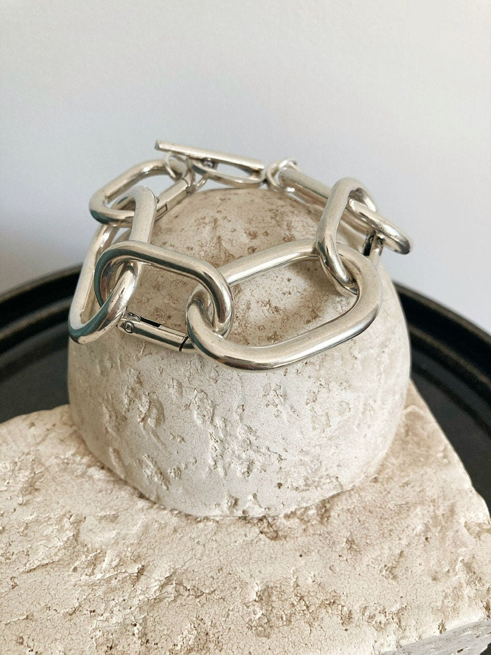 Antique Silver bracelet, Silver Wrap Bracelet,Link Bracelet, Chunky Silver Bracelet, Large Silver bracelet,Statement bracelet,Gift for her