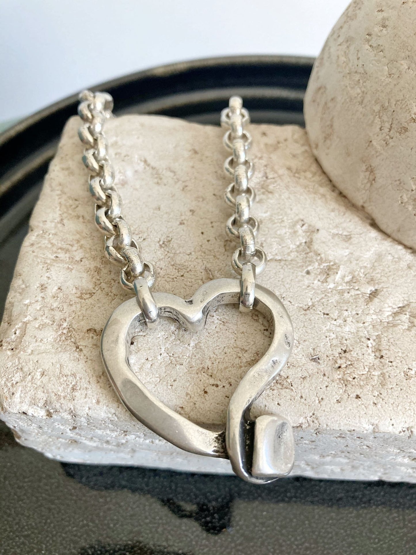 Silver bracelet, Clasp Bracelet, Silver Toggle Clasp Bracelet, Love bracelet, Silver statement bracelet