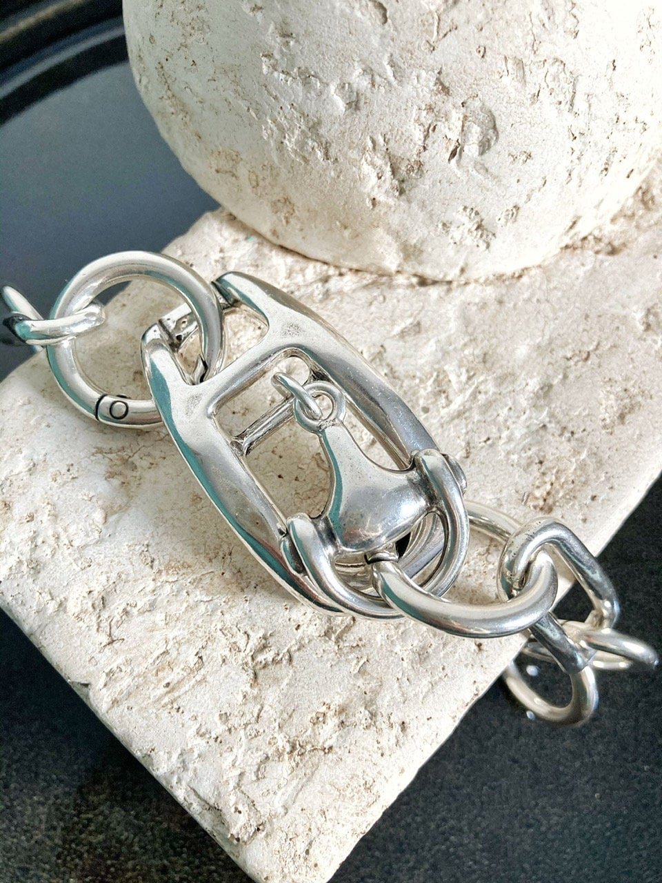 Antique Silver Wrap Link Bracelet, Statement Chunky Silver Bracelet, birthday gift, gift for her