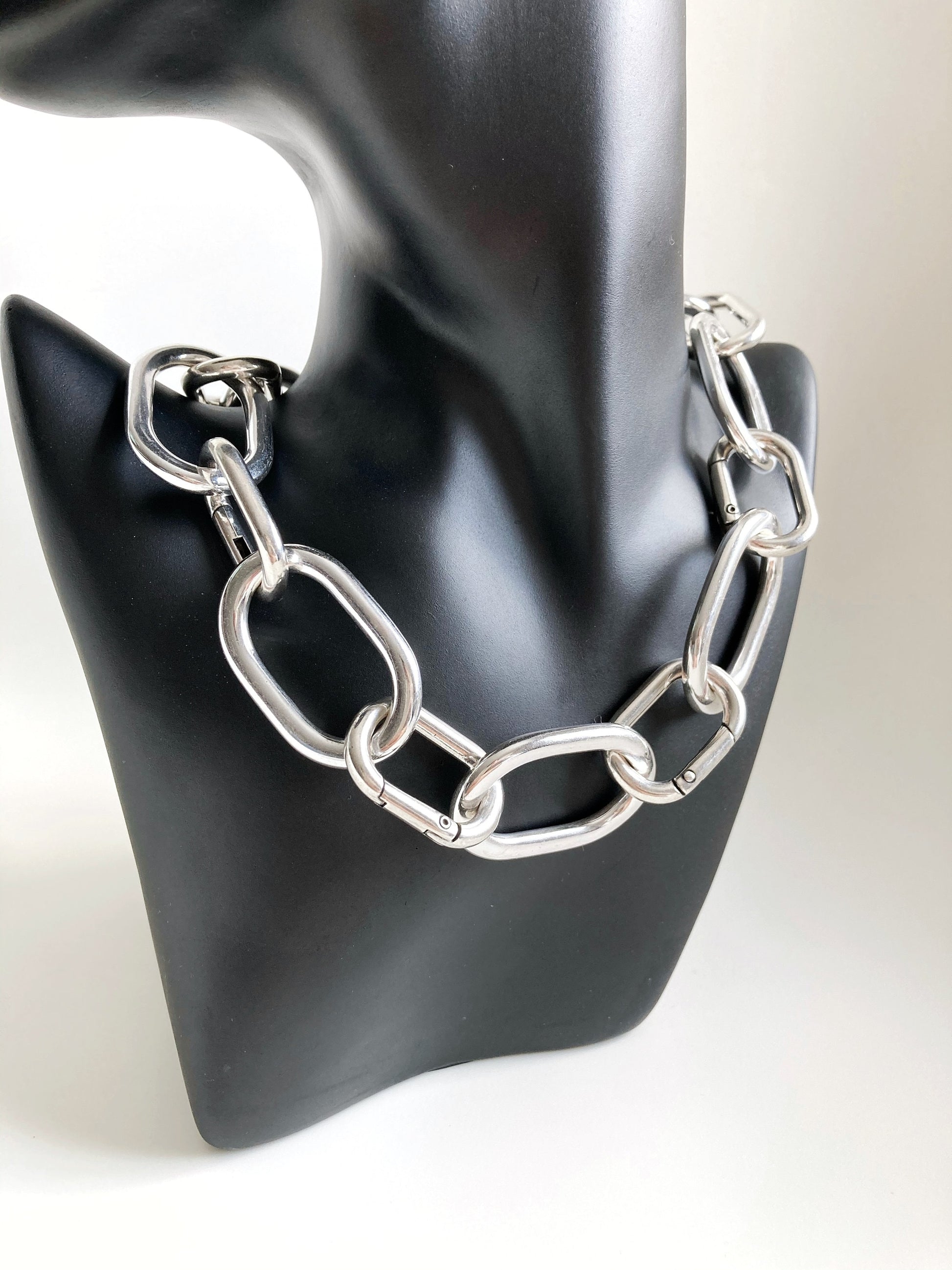 Silver necklace,Antique Silver Heavy Necklace,Chunky massive necklace, Silver statement necklace , Silver link necklace, Gift for her