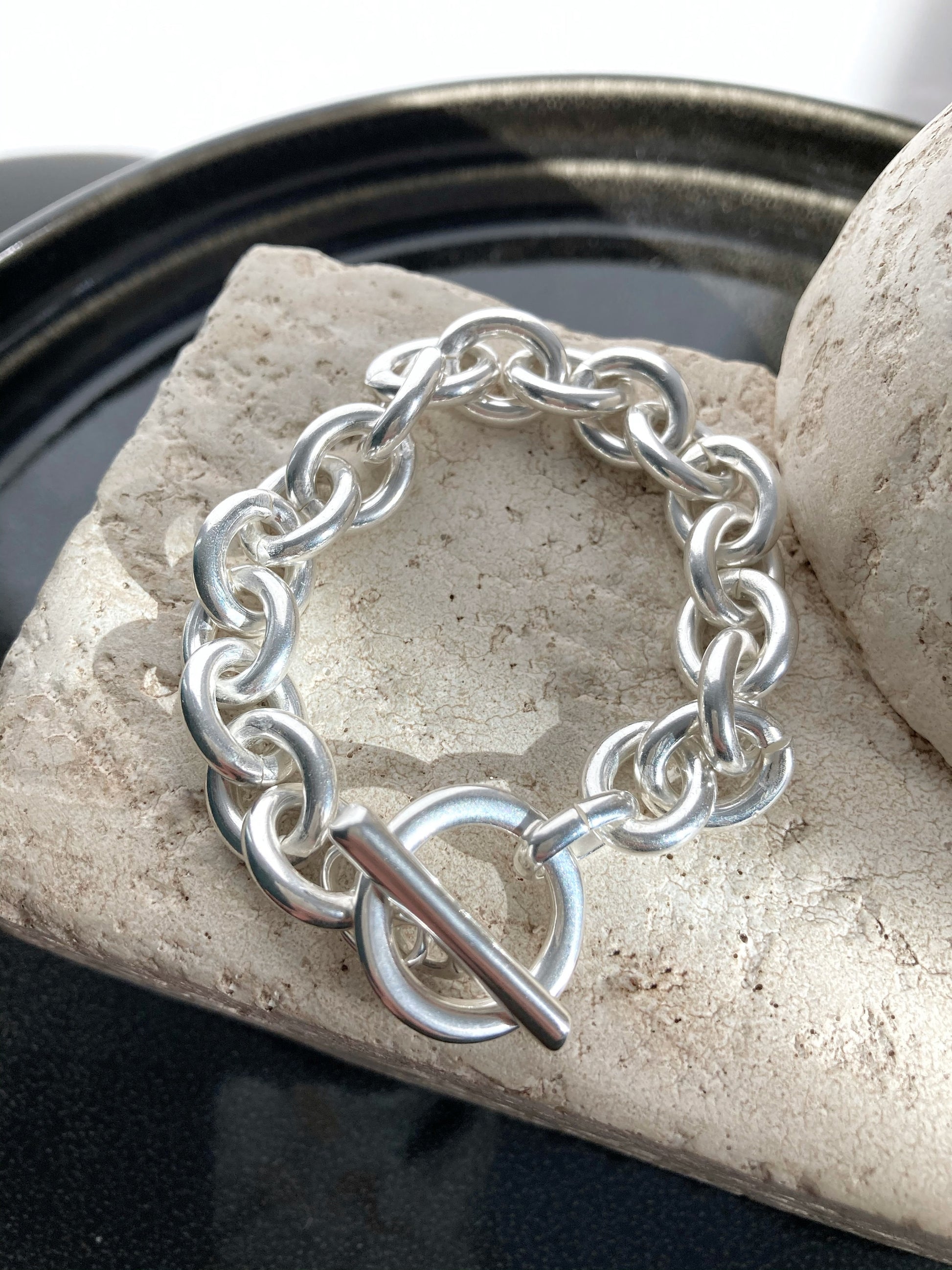 Silver Chunky Chain Toggle Bracelet, Heavy Chain Bracelet, Silver Bracelet, Statement Bold Bracelet,Statement Bracelet, Gift for her