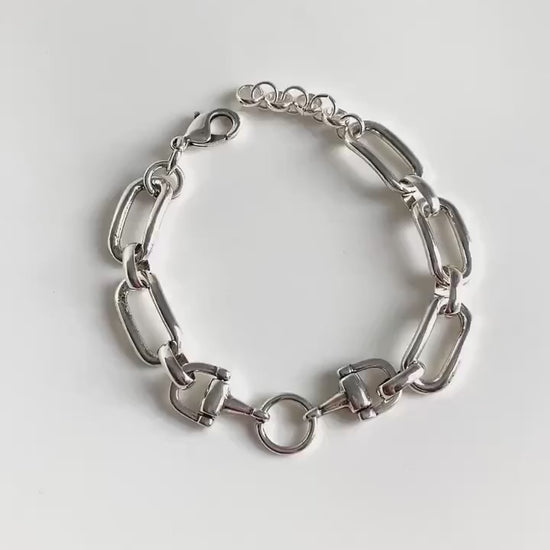 Antique Silver  bracelet, Silver Wrap Bracelet, Link Silver Bracelet, Chunky Silver Bracelet, gift for her, Charm bracelet