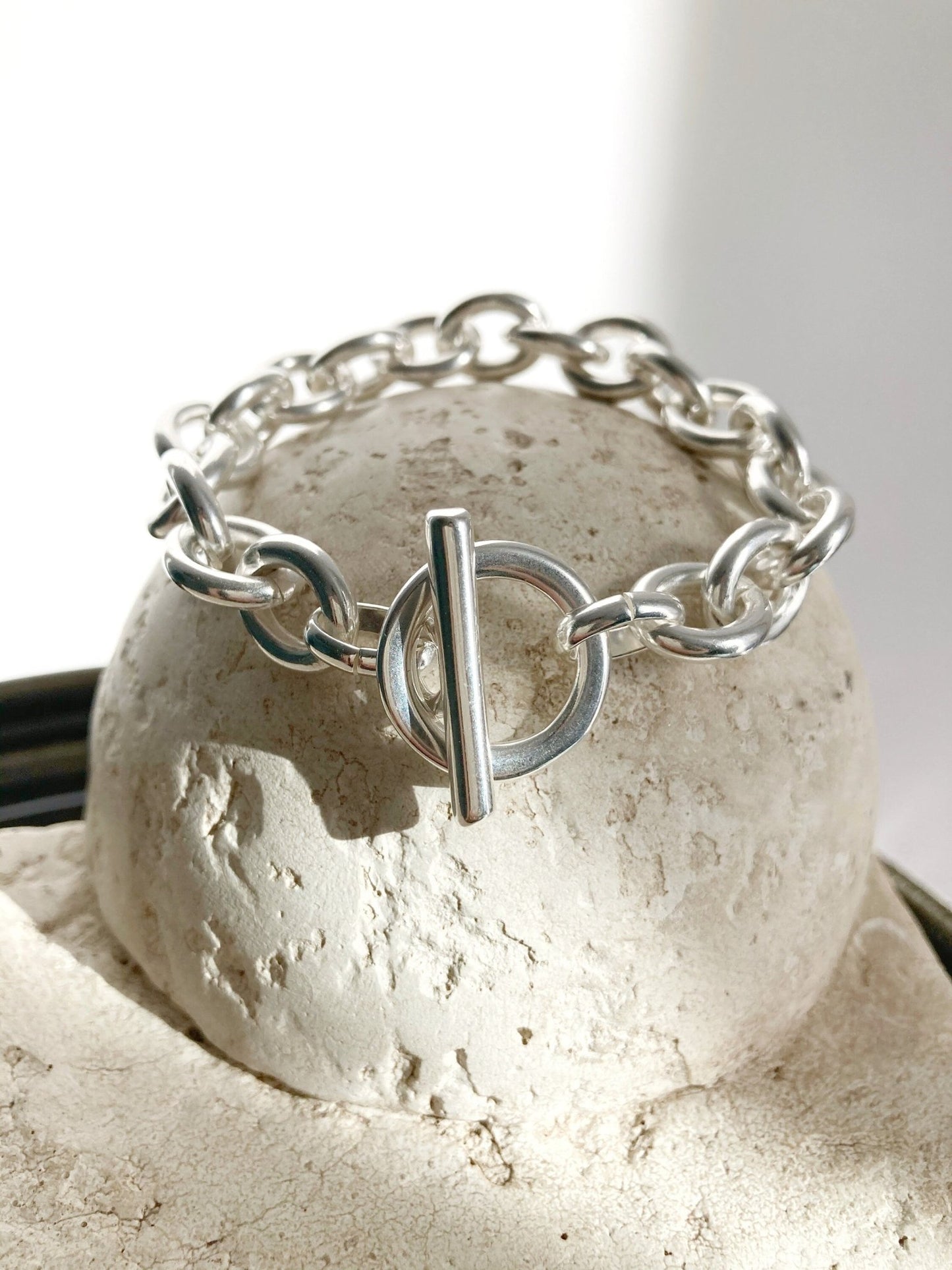 Silver Chunky Chain Toggle Bracelet, Heavy Chain Bracelet, Silver Bracelet, Statement Bold Bracelet,Statement Bracelet, Gift for her - Karl & kate