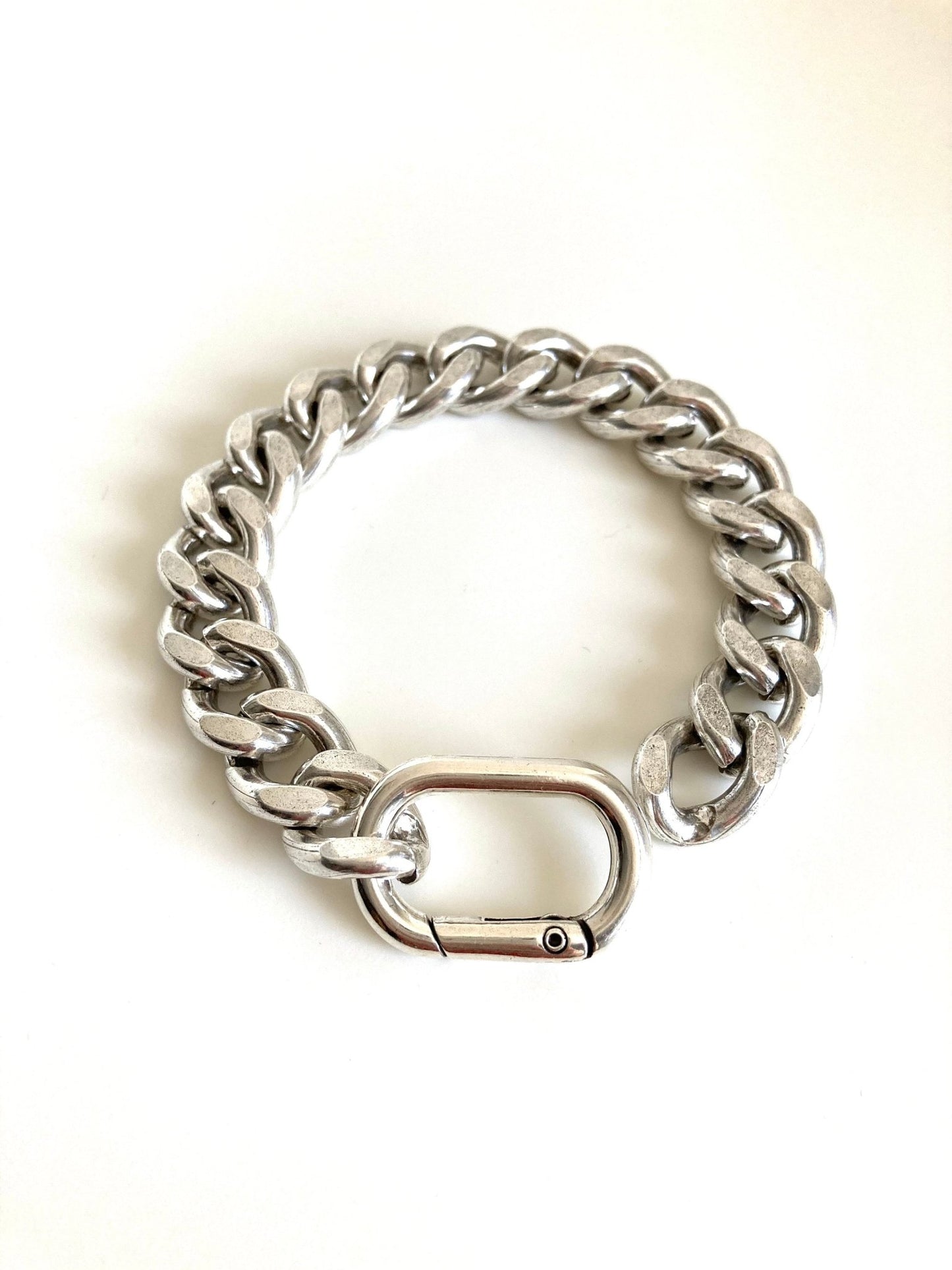 The Bergamo Bracelet – Chunky Silver Heavy Chain Bracelet | Bold Statement Link Jewelry, Gift for Him & Her - Karl & kate