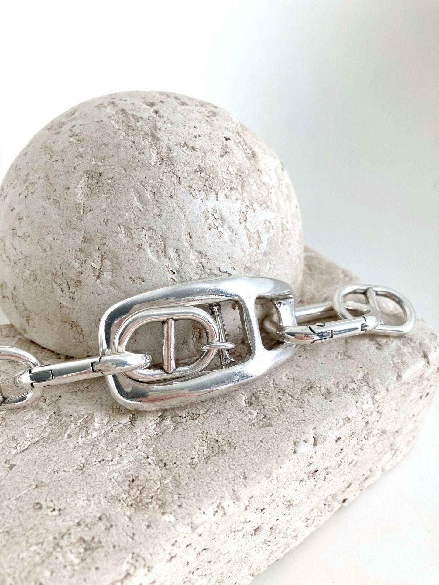The Bergen Bracelet – Chunky Silver Wrap Bracelet | Bold Link Statement Jewelry, Gift for Her - Karl & kate