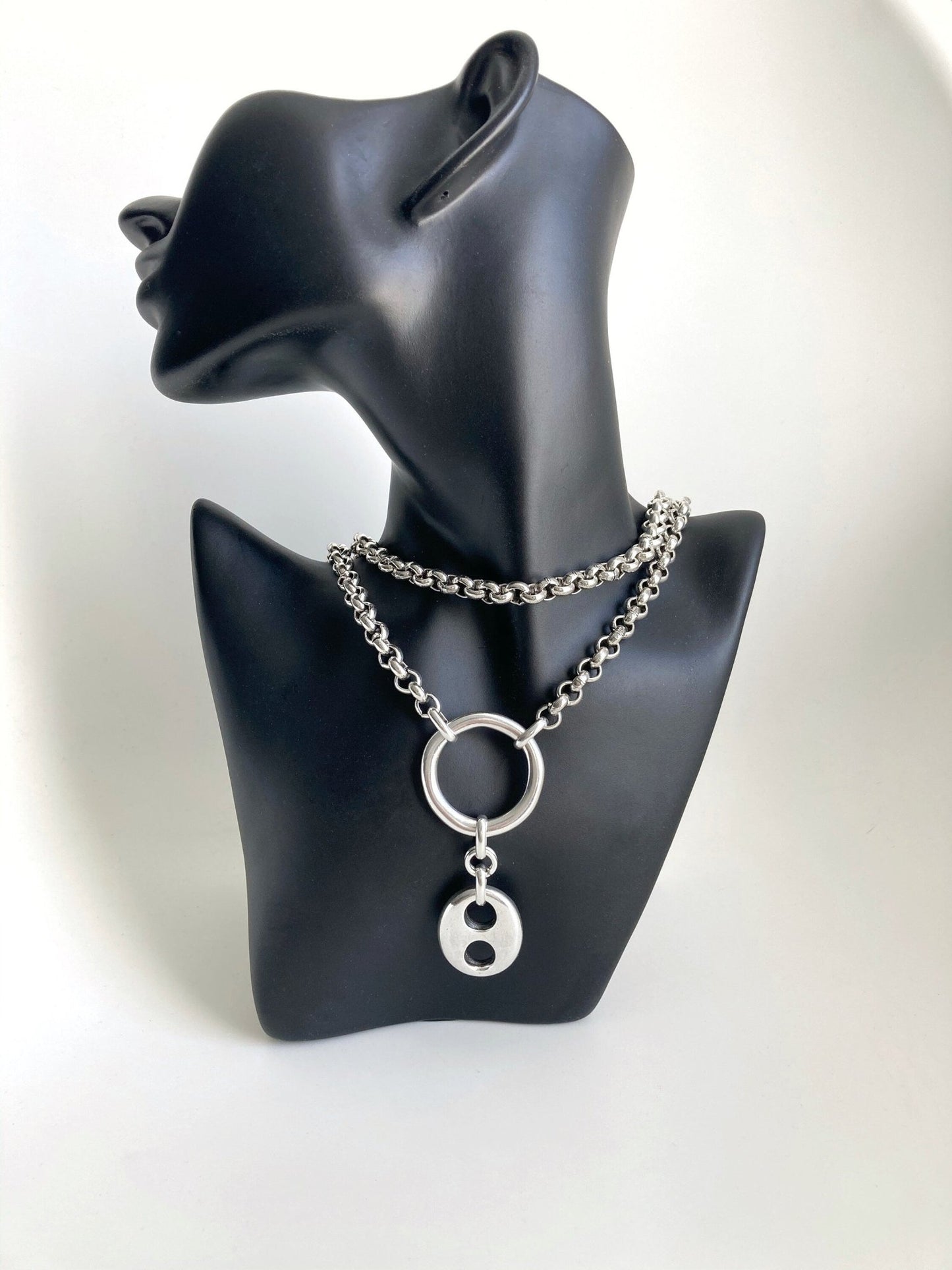 The Berlin Necklace – Brutalist Silver Statement Pendant | Boho Coffee Bean Design, Elegant Gift for Her - Karl & kate