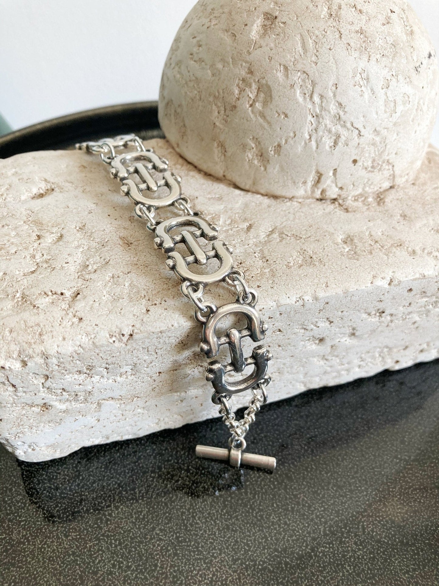 The Bruges Bracelet – Chunky Silver Wide Link Bracelet | Bold Solid Statement Jewelry, Gift for Her - Karl & kate