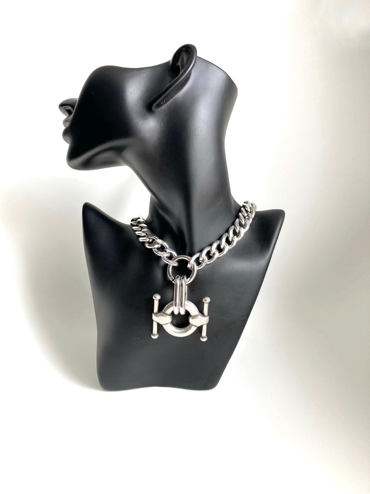 The Buenos Aires Necklace – Chunky Silver Curb Chain | Bold Statement Pendant Necklace, Gift for Her - Karl & kate