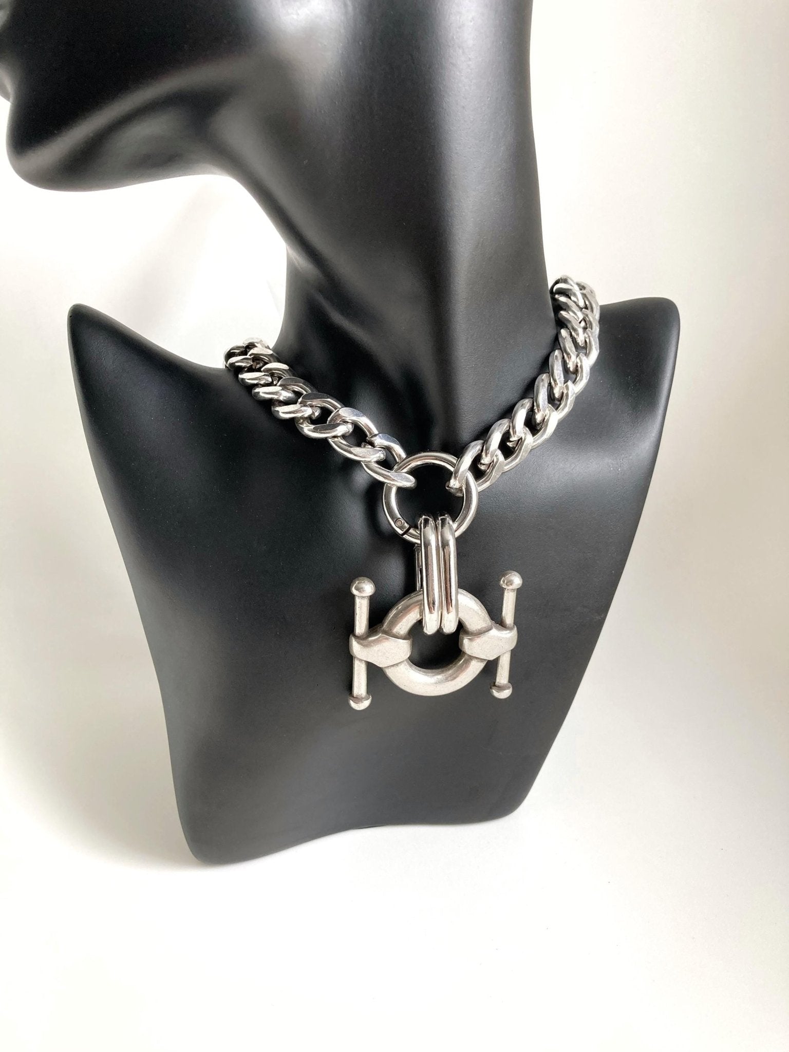 The Buenos Aires Necklace – Chunky Silver Curb Chain | Bold Statement Pendant Necklace, Gift for Her - Karl & kate