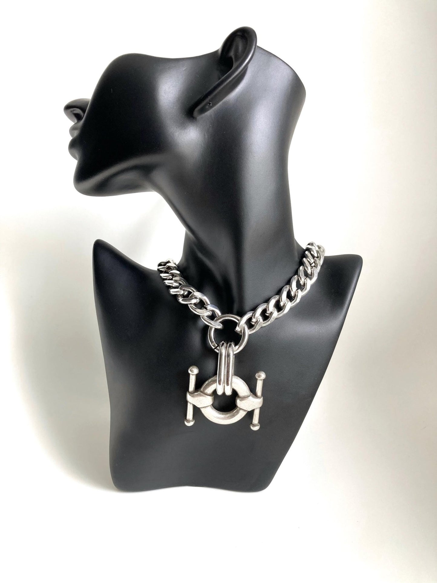 The Buenos Aires Necklace – Chunky Silver Curb Chain | Bold Statement Pendant Necklace, Gift for Her - Karl & kate