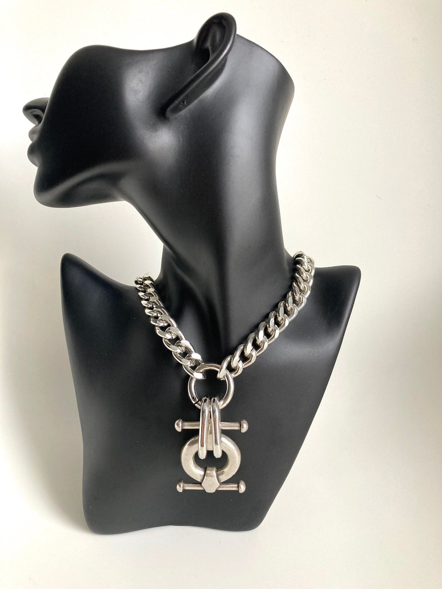 The Buenos Aires Necklace – Chunky Silver Curb Chain | Bold Statement Pendant Necklace, Gift for Her - Karl & kate