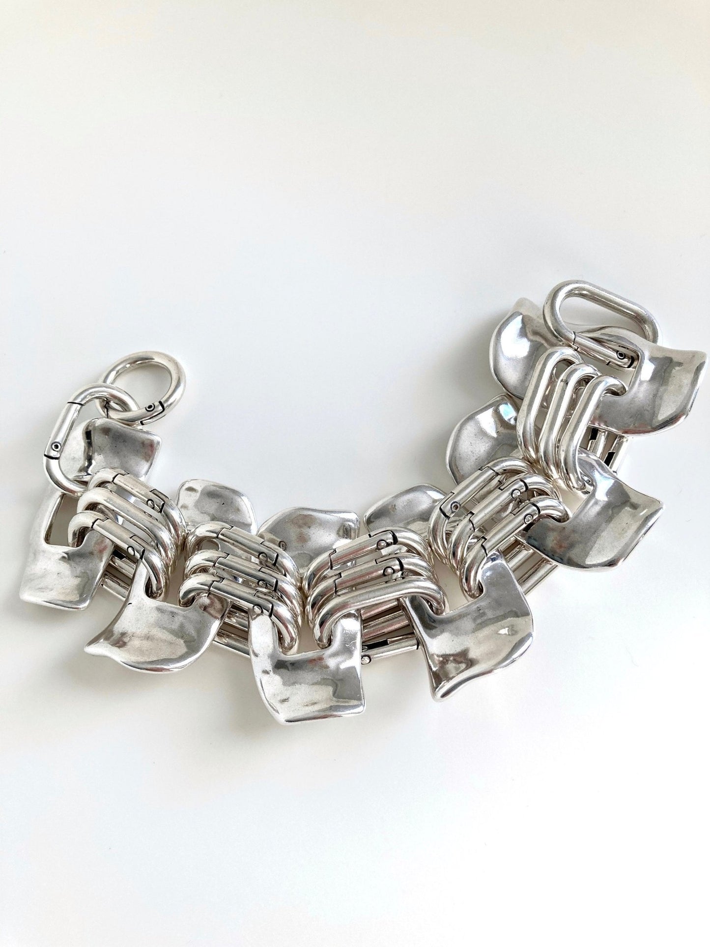 The Buffalo Bracelet – Heavy Silver Cuff Bracelet | Bold Statement Link Jewelry, Gift for Her - Karl & kate