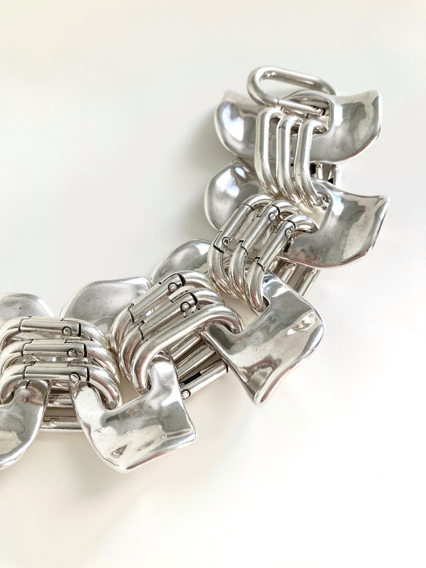 The Buffalo Bracelet – Heavy Silver Cuff Bracelet | Bold Statement Link Jewelry, Gift for Her - Karl & kate