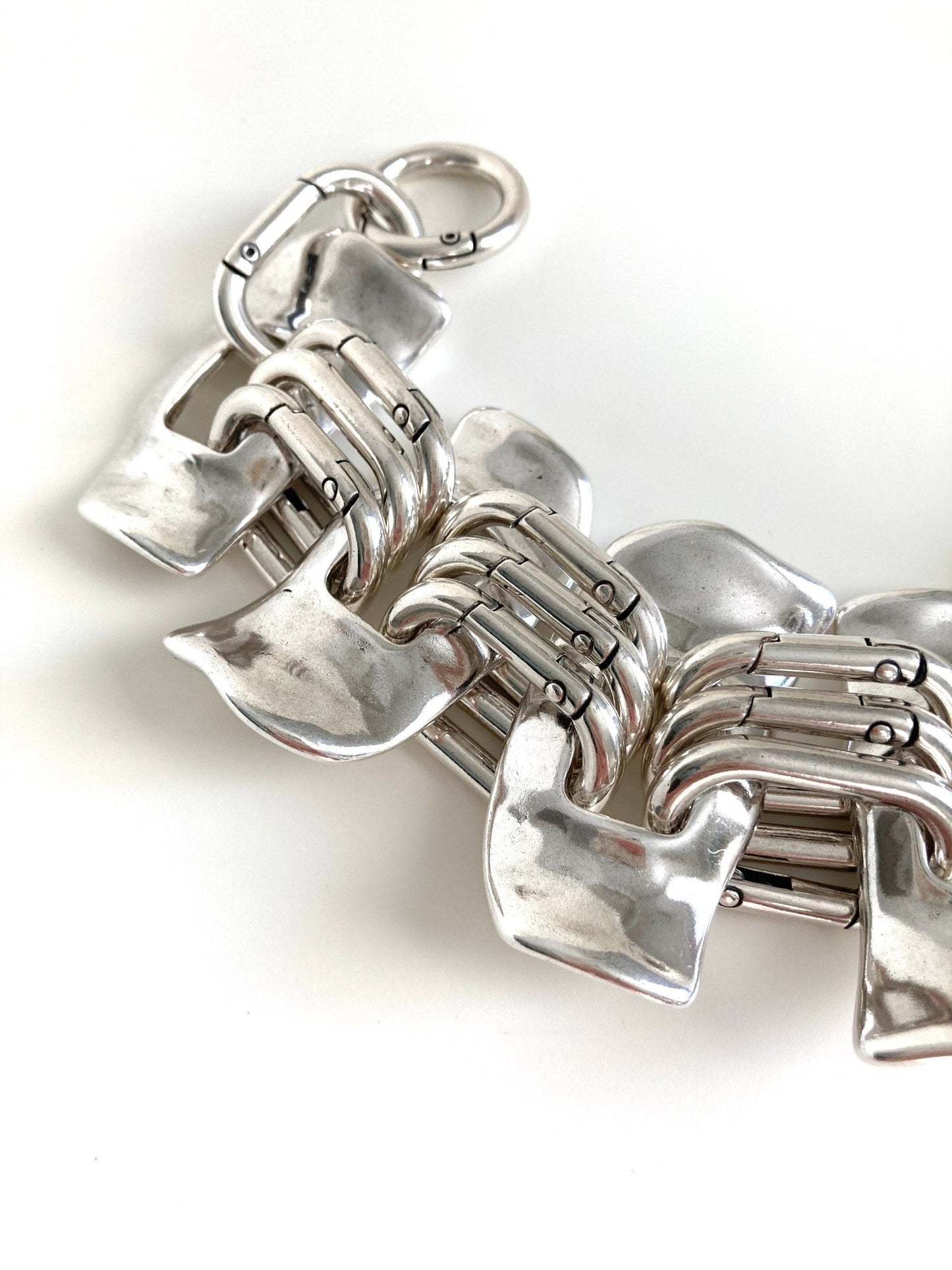 The Buffalo Bracelet – Heavy Silver Cuff Bracelet | Bold Statement Link Jewelry, Gift for Her - Karl & kate