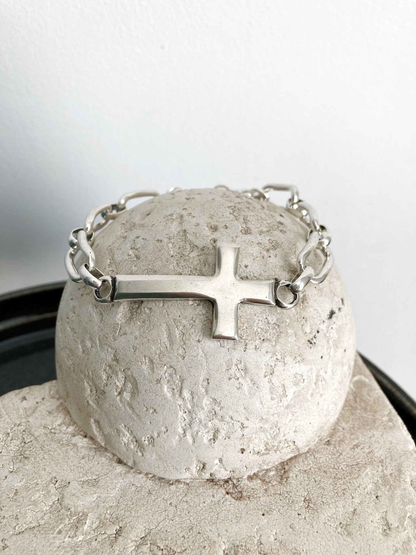The Camden Bracelet – Chunky Silver Cross Bracelet | Bold Rock - Inspired Statement Jewelry, Gift for Her - Karl & kate