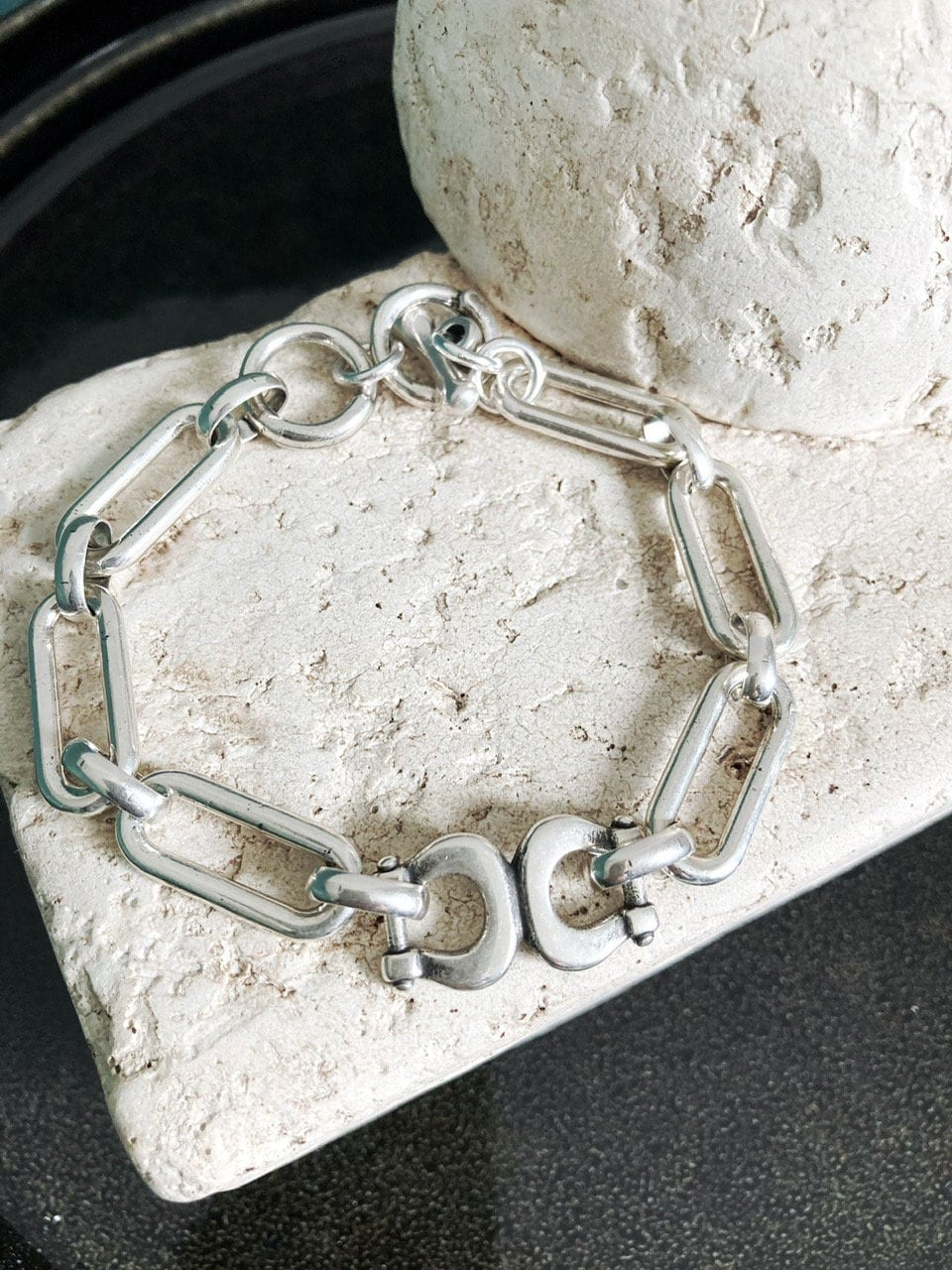 The Capri Bracelet – Chunky Silver Wrap Bracelet | Elegant Link Statement Jewelry, Gift for Her - Karl & kate