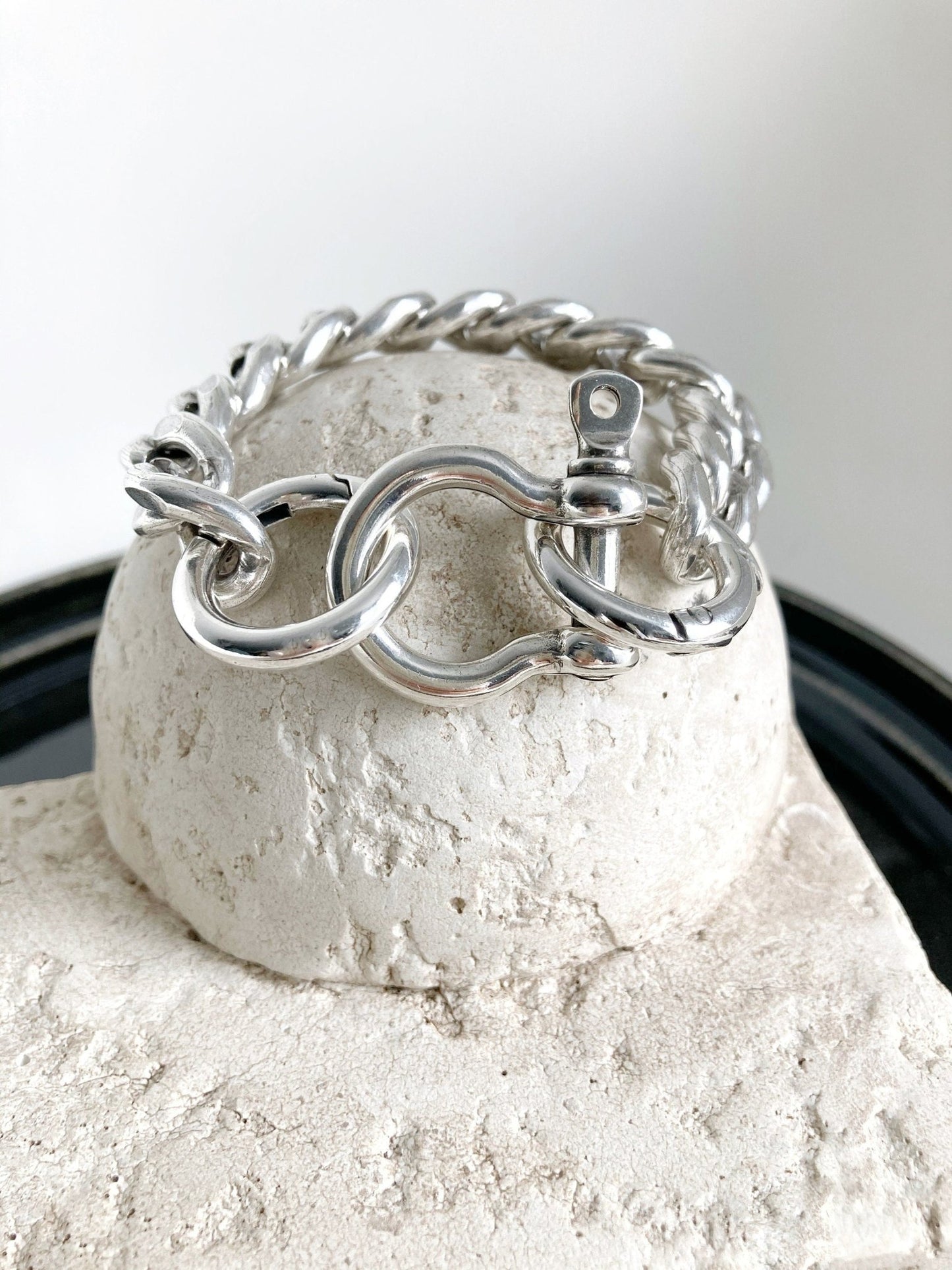 The Deauville Bracelet – Chunky Silver Thick Chain Bracelet | Bold Statement Jewelry, Gift for Her - Karl & kate