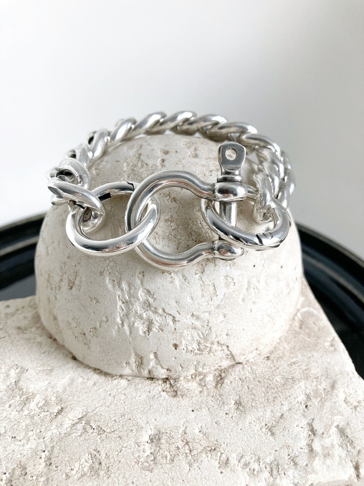The Deauville Bracelet – Chunky Silver Thick Chain Bracelet | Bold Statement Jewelry, Gift for Her - Karl & kate