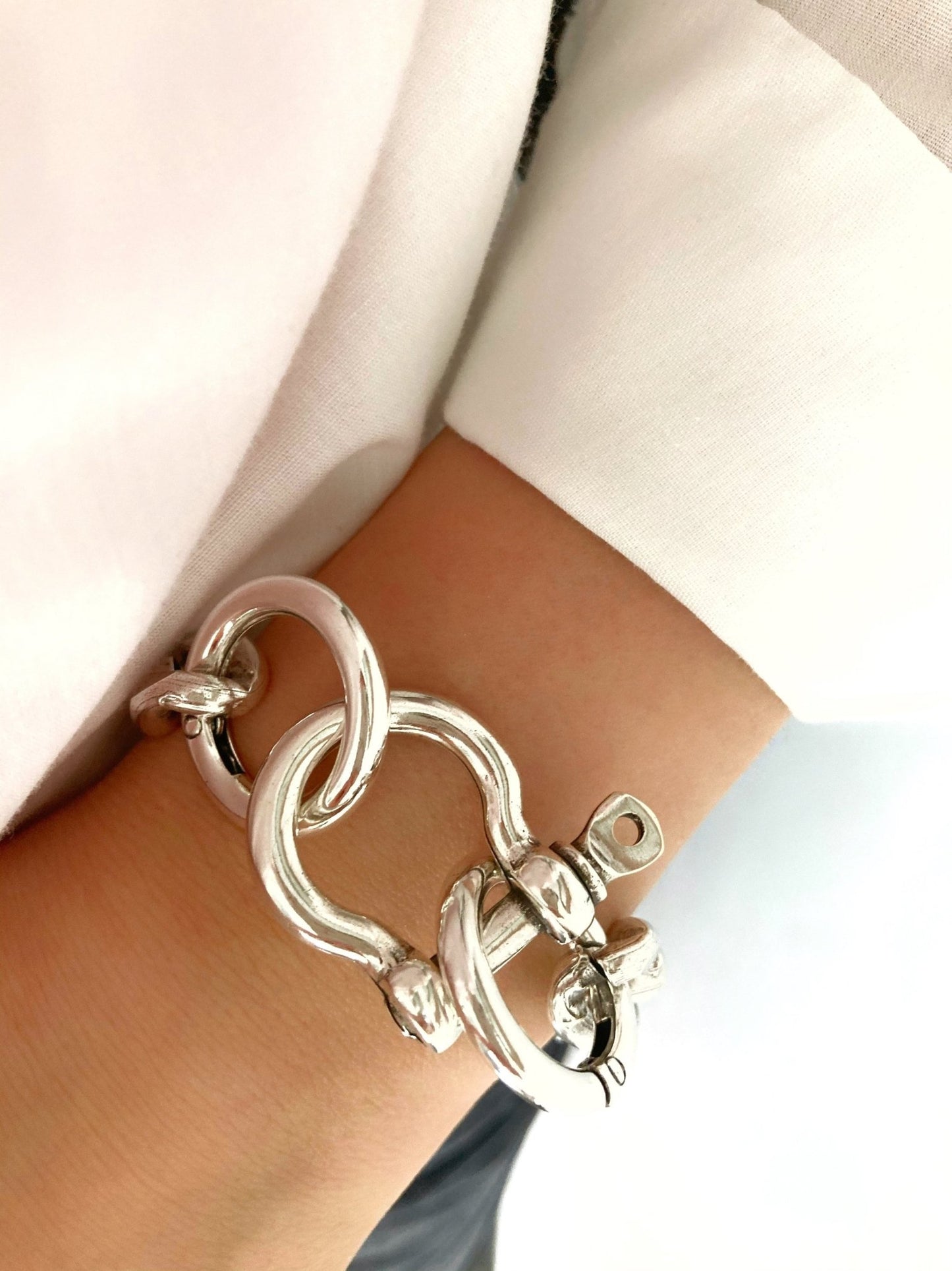 The Deauville Bracelet – Chunky Silver Thick Chain Bracelet | Bold Statement Jewelry, Gift for Her - Karl & kate