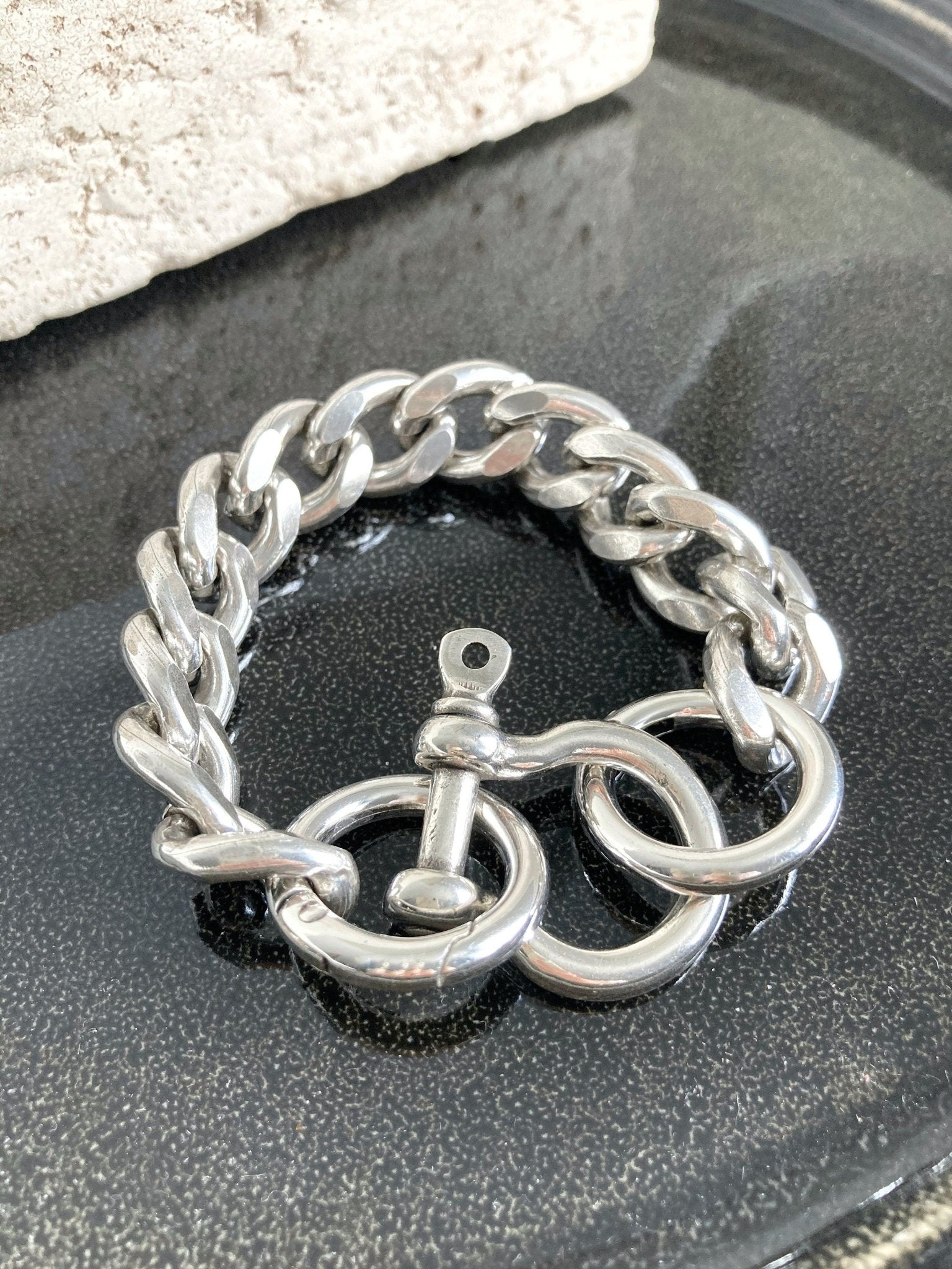 The Deauville Bracelet – Chunky Silver Thick Chain Bracelet | Bold Statement Jewelry, Gift for Her - Karl & kate