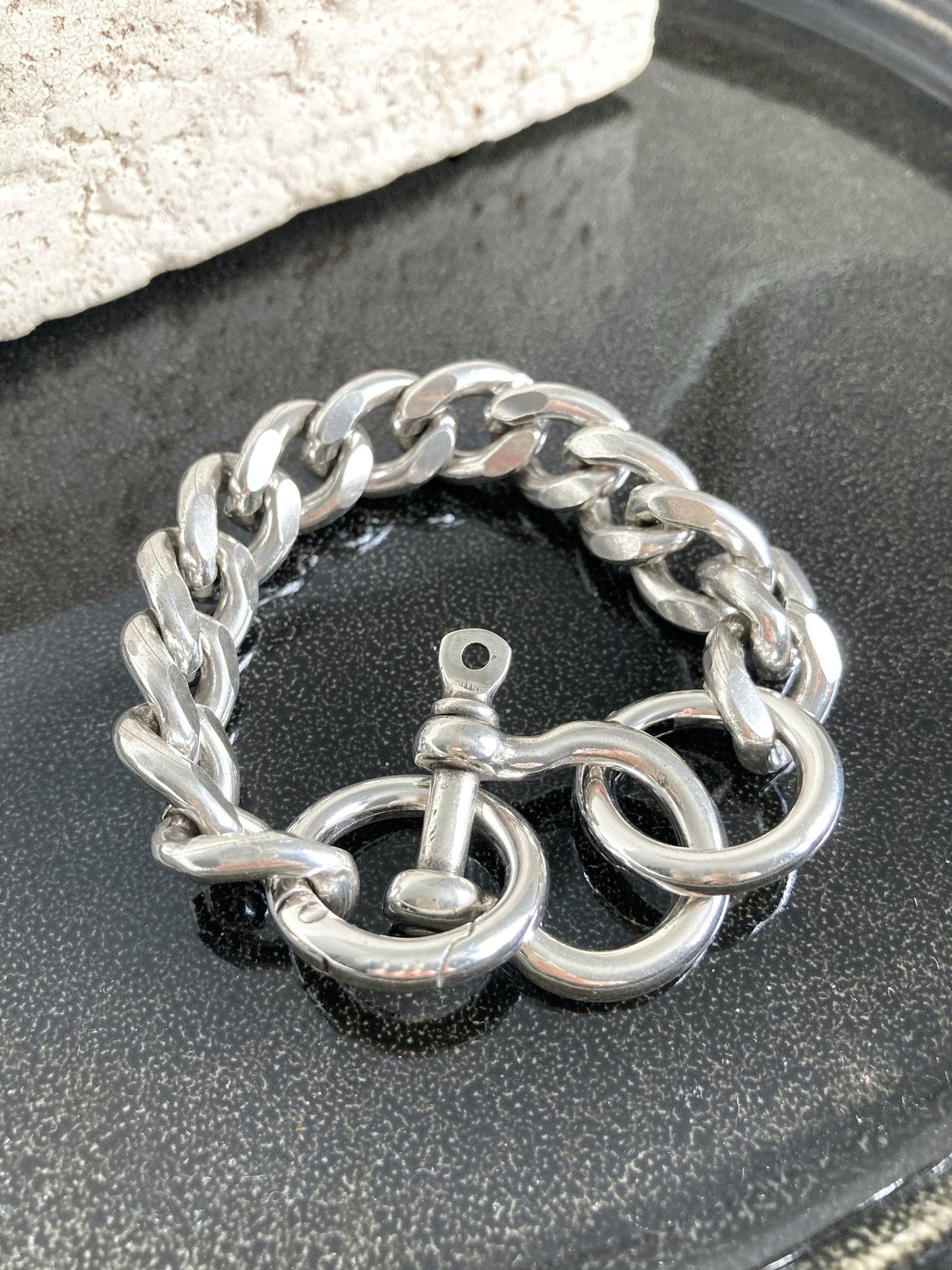 The Deauville Bracelet – Chunky Silver Thick Chain Bracelet | Bold Statement Jewelry, Gift for Her - Karl & kate