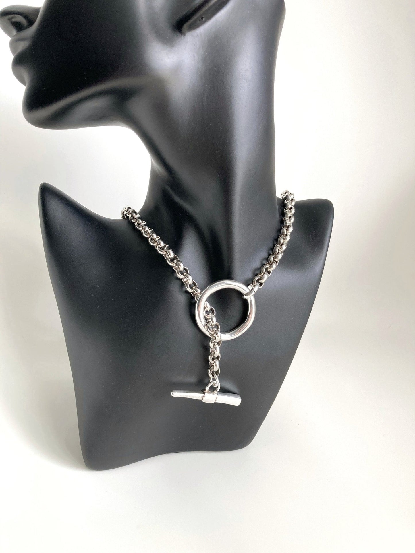 The Dubai Necklace – Brutalist Silver Statement Necklace | Bold Toggle Clasp Jewelry, Gift for Her - Karl & kate