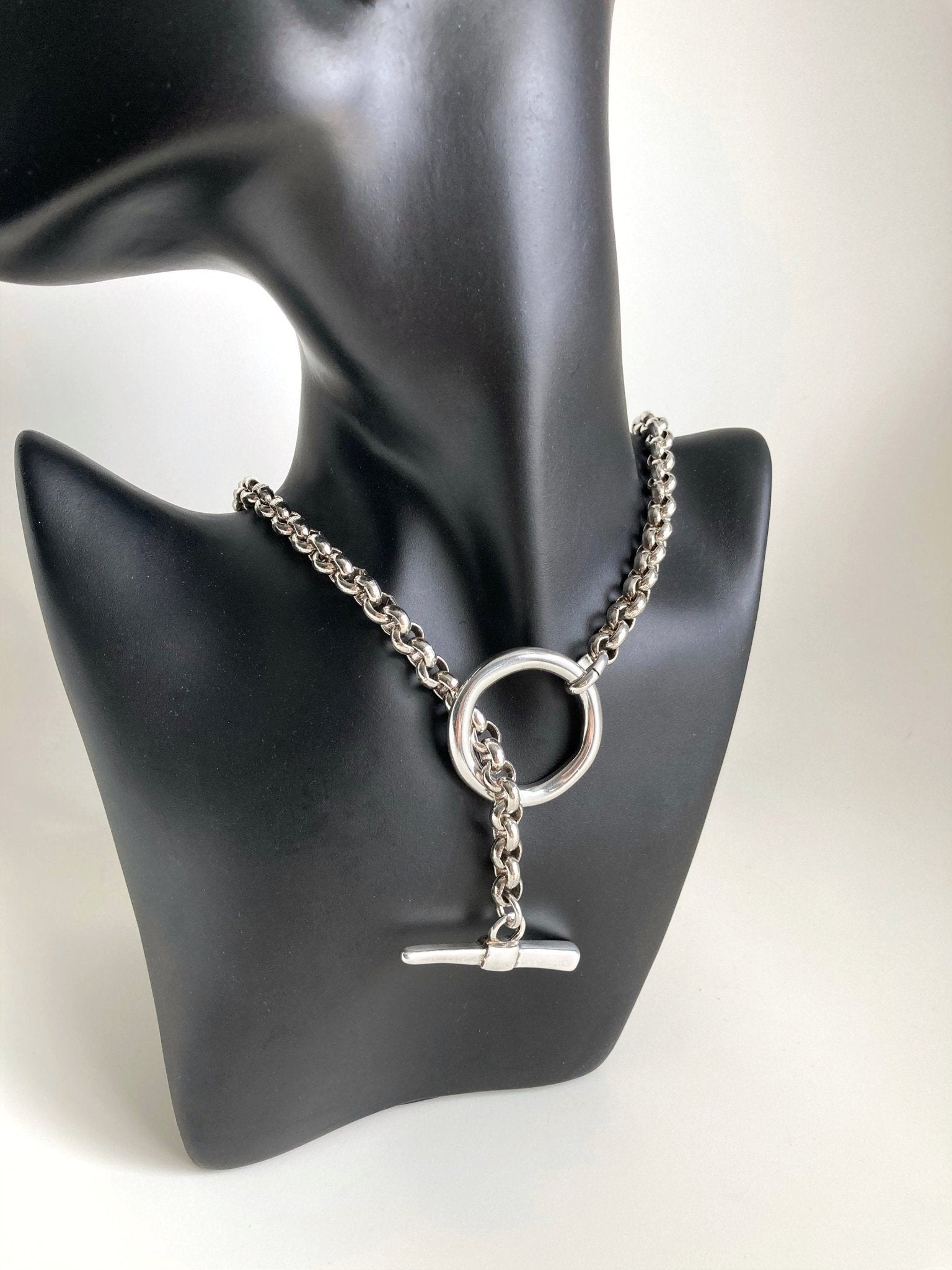 The Dubai Necklace – Brutalist Silver Statement Necklace | Bold Toggle Clasp Jewelry, Gift for Her - Karl & kate