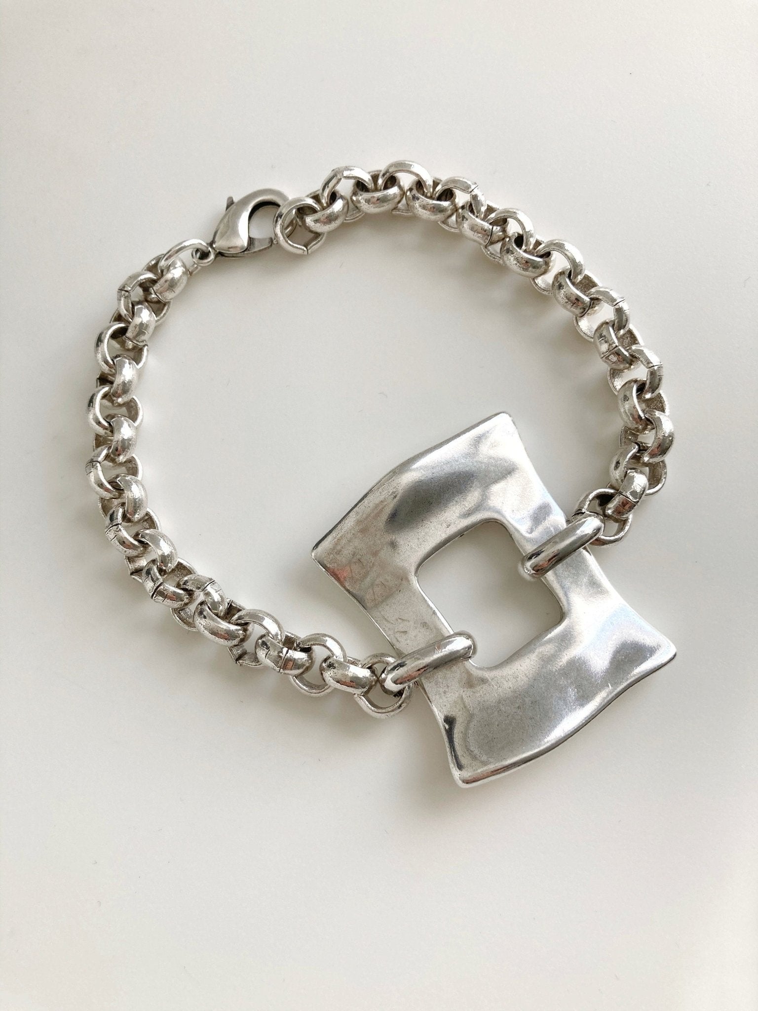 The Florence Bracelet – Vintage Silver Cuff Bracelet | Bold Statement Link Design, Gift for Her - Karl & kate