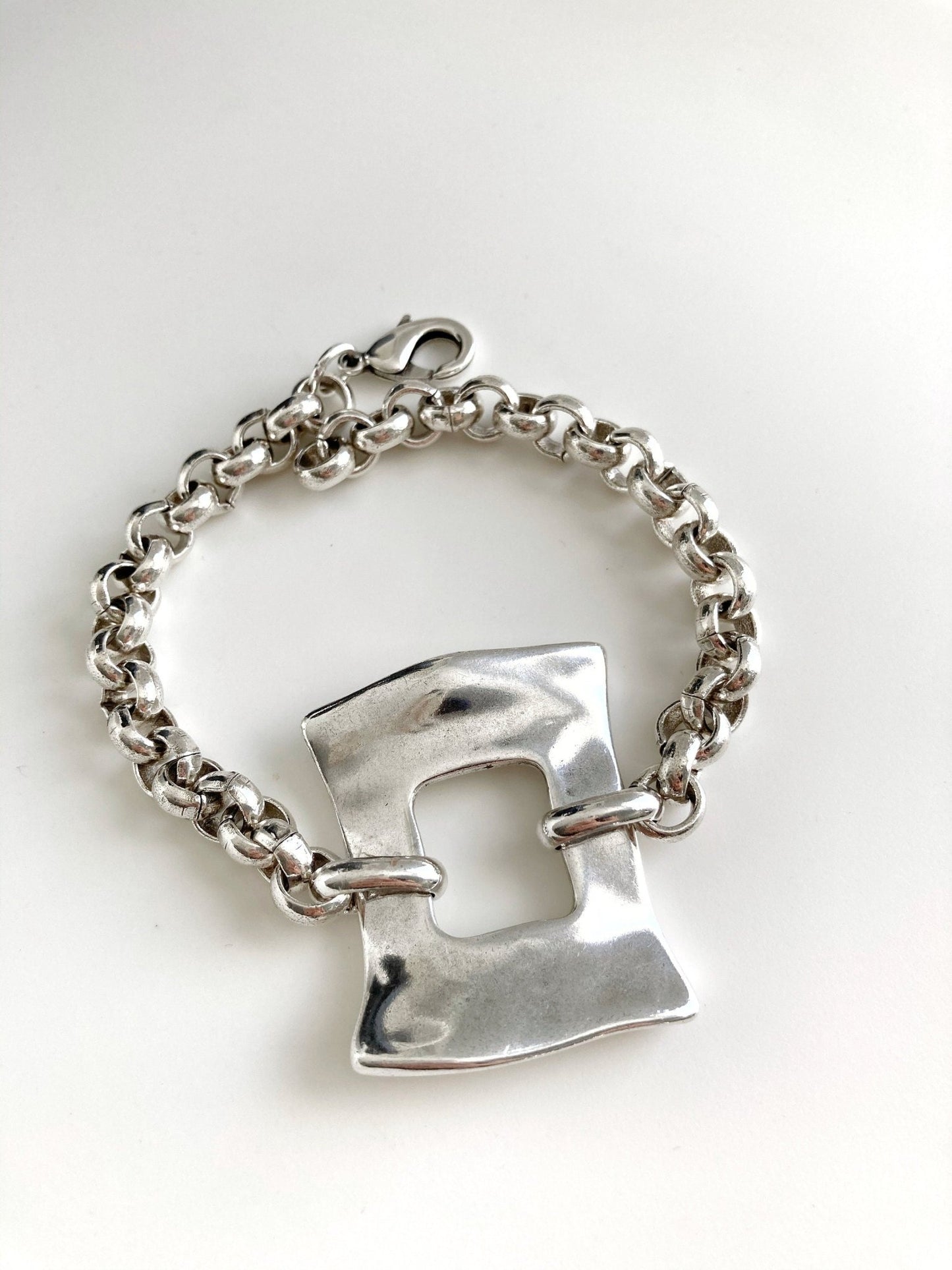 The Florence Bracelet – Vintage Silver Cuff Bracelet | Bold Statement Link Design, Gift for Her - Karl & kate