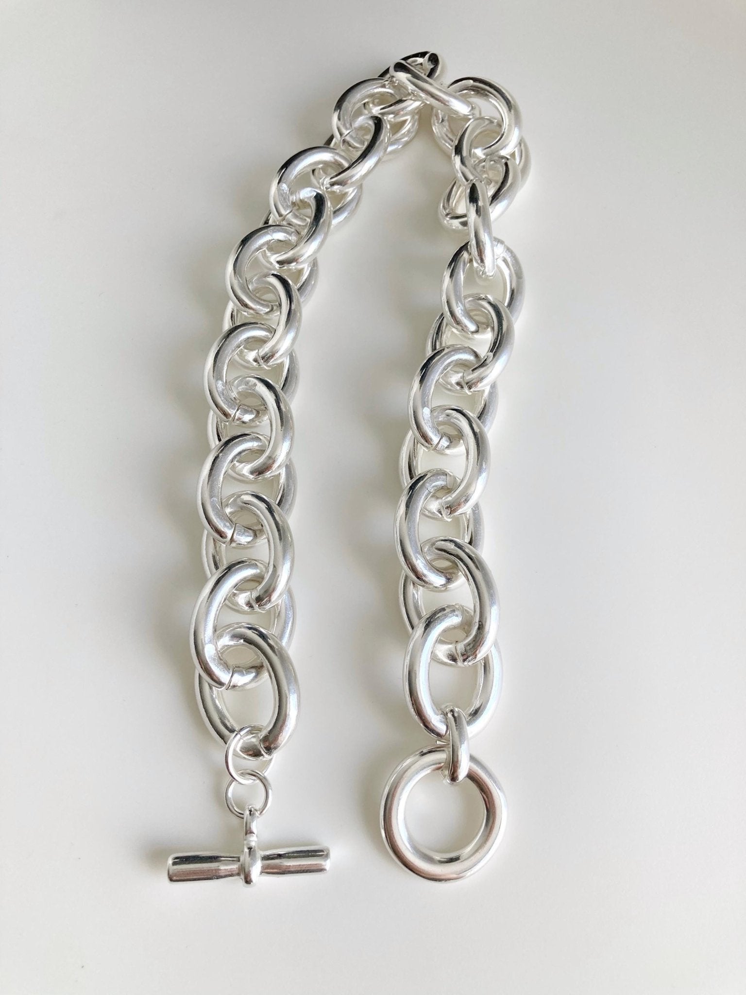 The Iseo Bracelet – Chunky Silver Double Tour Bracelet | Lightweight Statement Toggle Clasp Jewelry, Gift for Her - Karl & kate