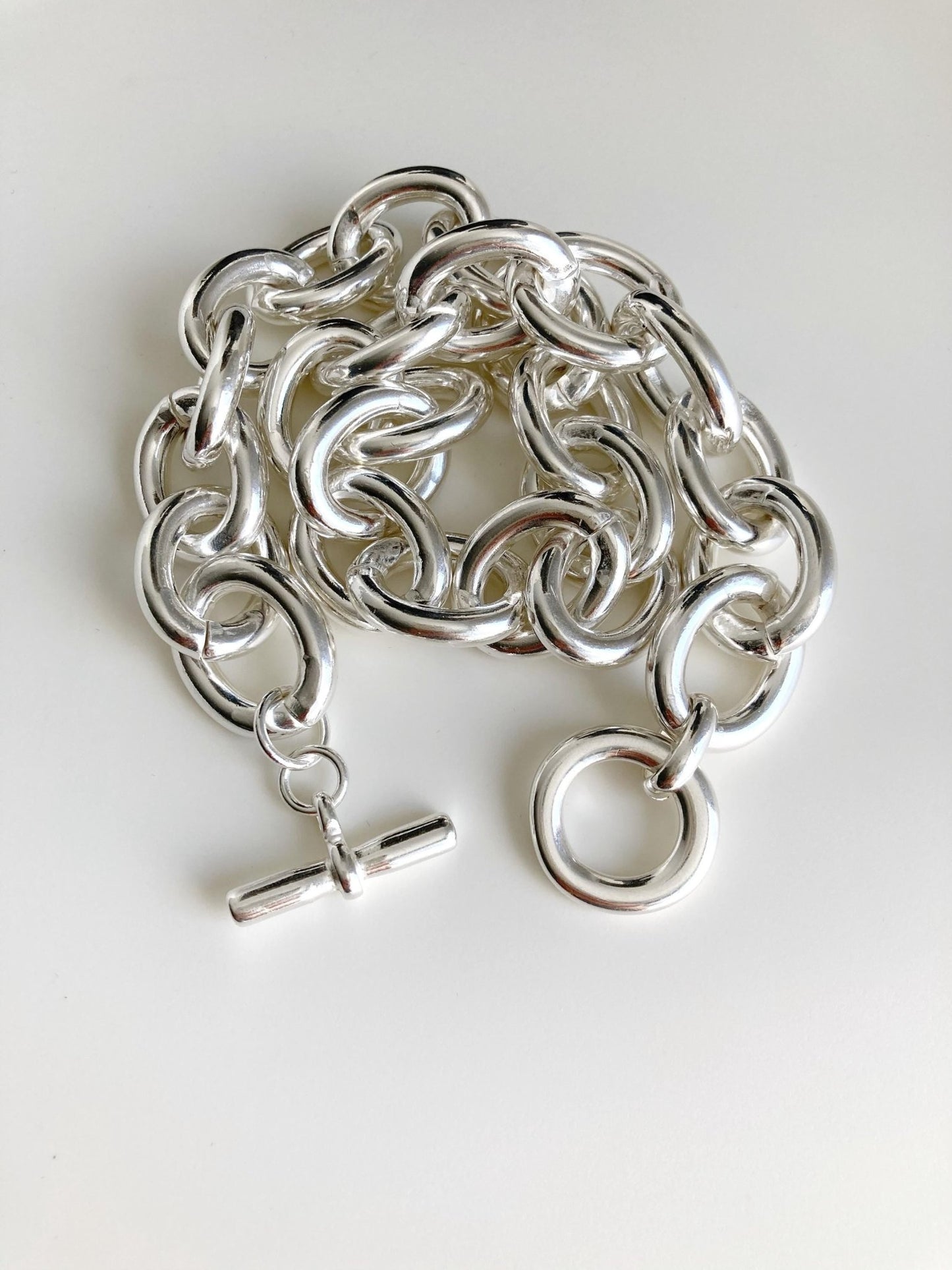 The Iseo Bracelet – Chunky Silver Double Tour Bracelet | Lightweight Statement Toggle Clasp Jewelry, Gift for Her - Karl & kate