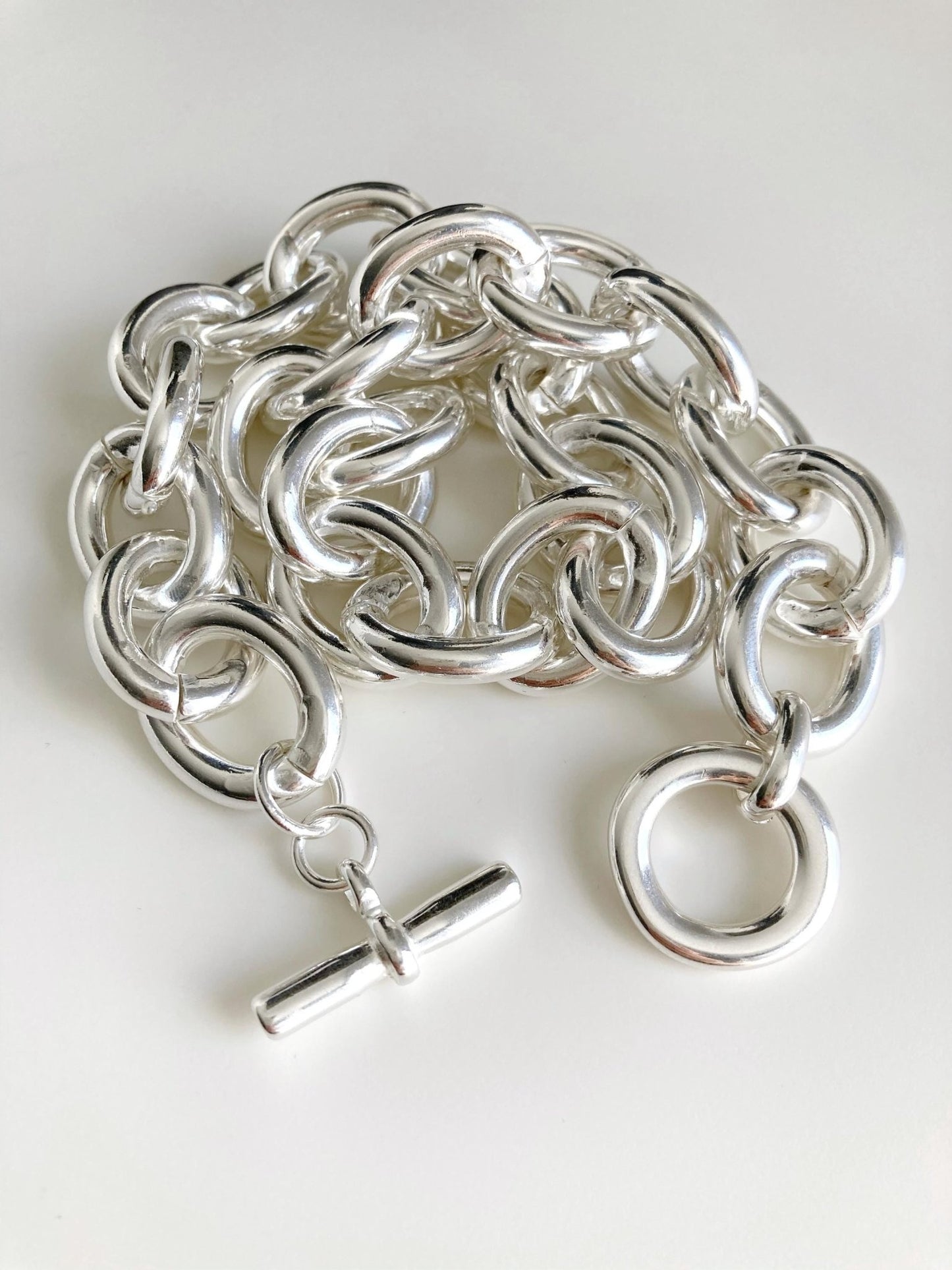 The Iseo Bracelet – Chunky Silver Double Tour Bracelet | Lightweight Statement Toggle Clasp Jewelry, Gift for Her - Karl & kate