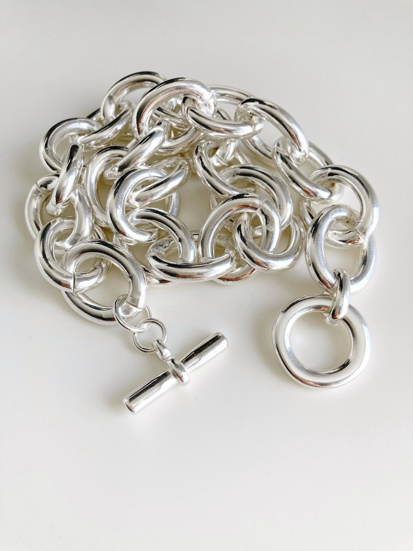 The Iseo Bracelet – Chunky Silver Double Tour Bracelet | Lightweight Statement Toggle Clasp Jewelry, Gift for Her - Karl & kate