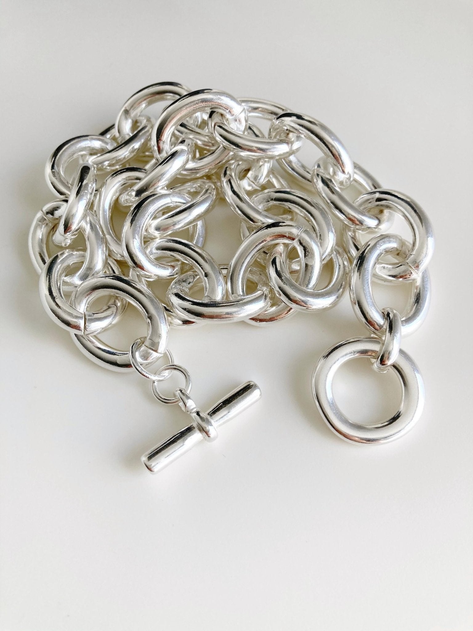 The Iseo Bracelet – Chunky Silver Double Tour Bracelet | Lightweight Statement Toggle Clasp Jewelry, Gift for Her - Karl & kate