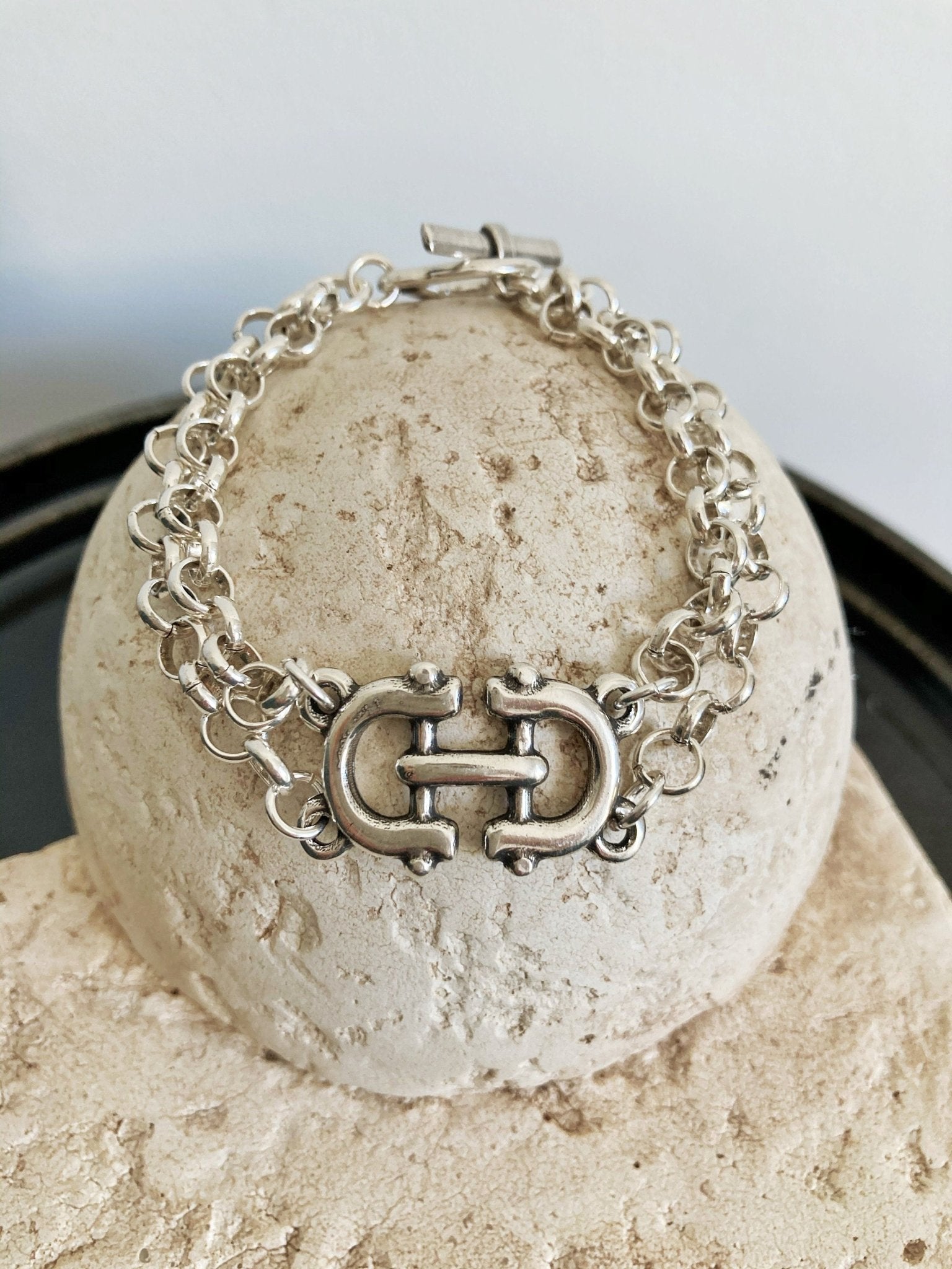 The Miami Bracelet – Chunky Silver Rolo Chain | Elegant Toggle Clasp Statement Jewelry, Gift for Her - Karl & kate