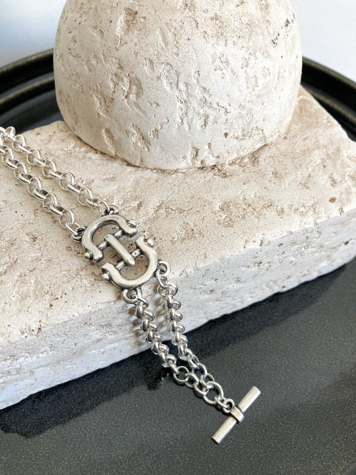 The Miami Bracelet – Chunky Silver Rolo Chain | Elegant Toggle Clasp Statement Jewelry, Gift for Her - Karl & kate