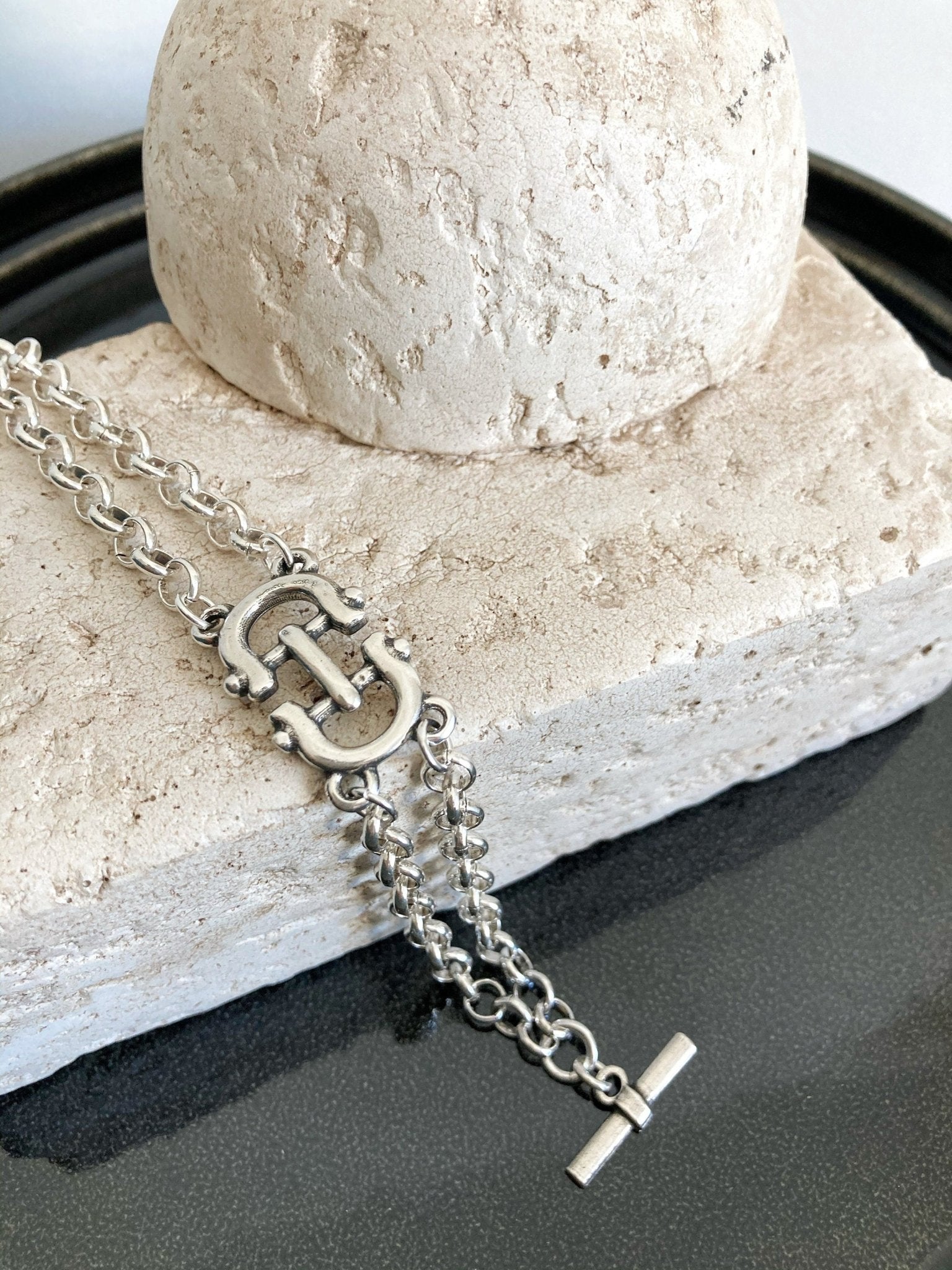 The Miami Bracelet – Chunky Silver Rolo Chain | Elegant Toggle Clasp Statement Jewelry, Gift for Her - Karl & kate