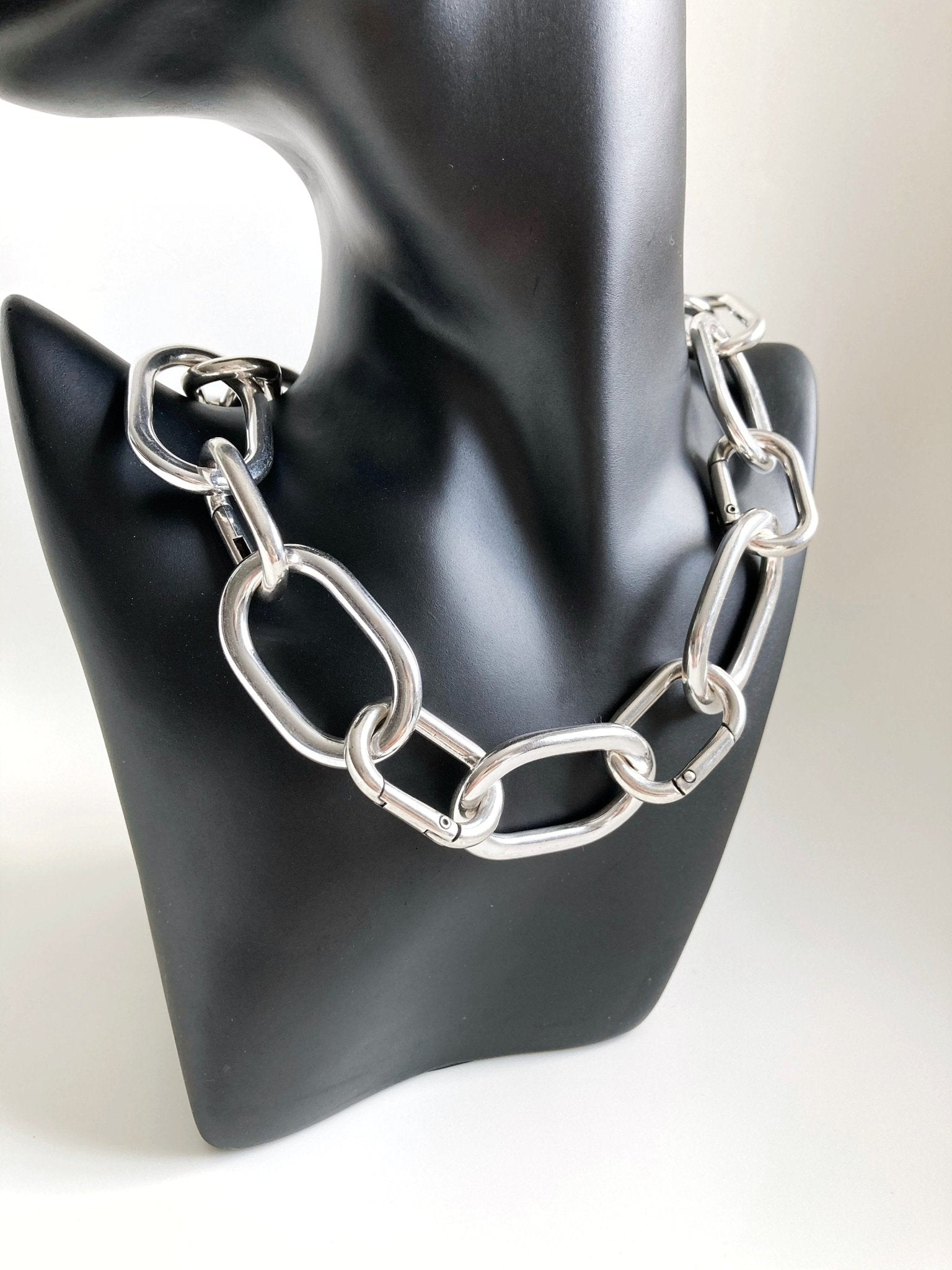 The Montevideo Necklace – Chunky Silver Choker | Bold Statement Oval Link Necklace, Gift for Her - Karl & kate