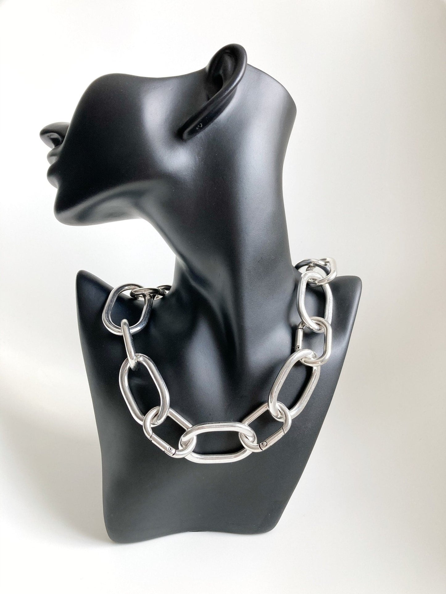 The Montevideo Necklace – Chunky Silver Choker | Bold Statement Oval Link Necklace, Gift for Her - Karl & kate