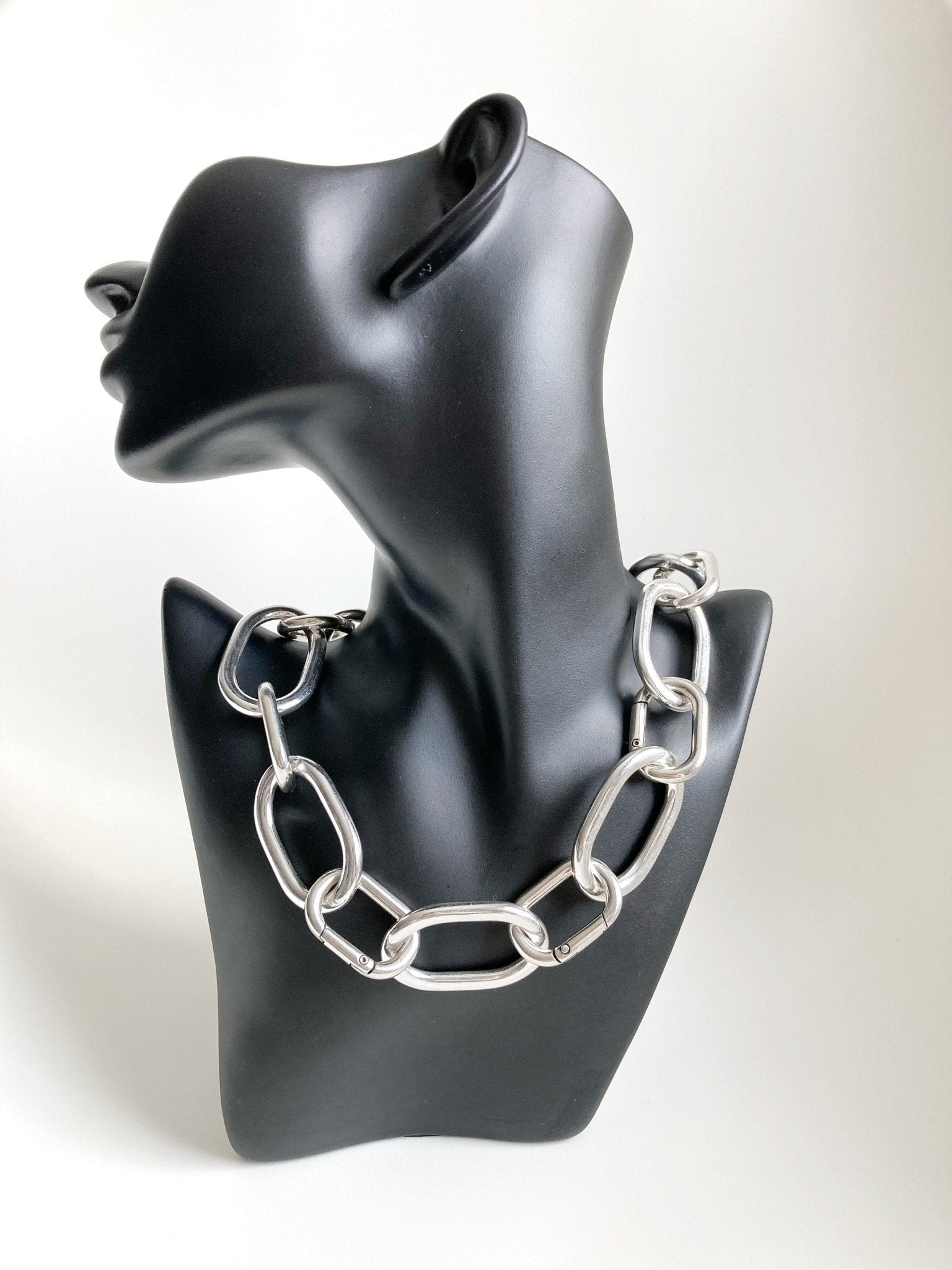 The Montevideo Necklace – Chunky Silver Choker | Bold Statement Oval Link Necklace, Gift for Her - Karl & kate