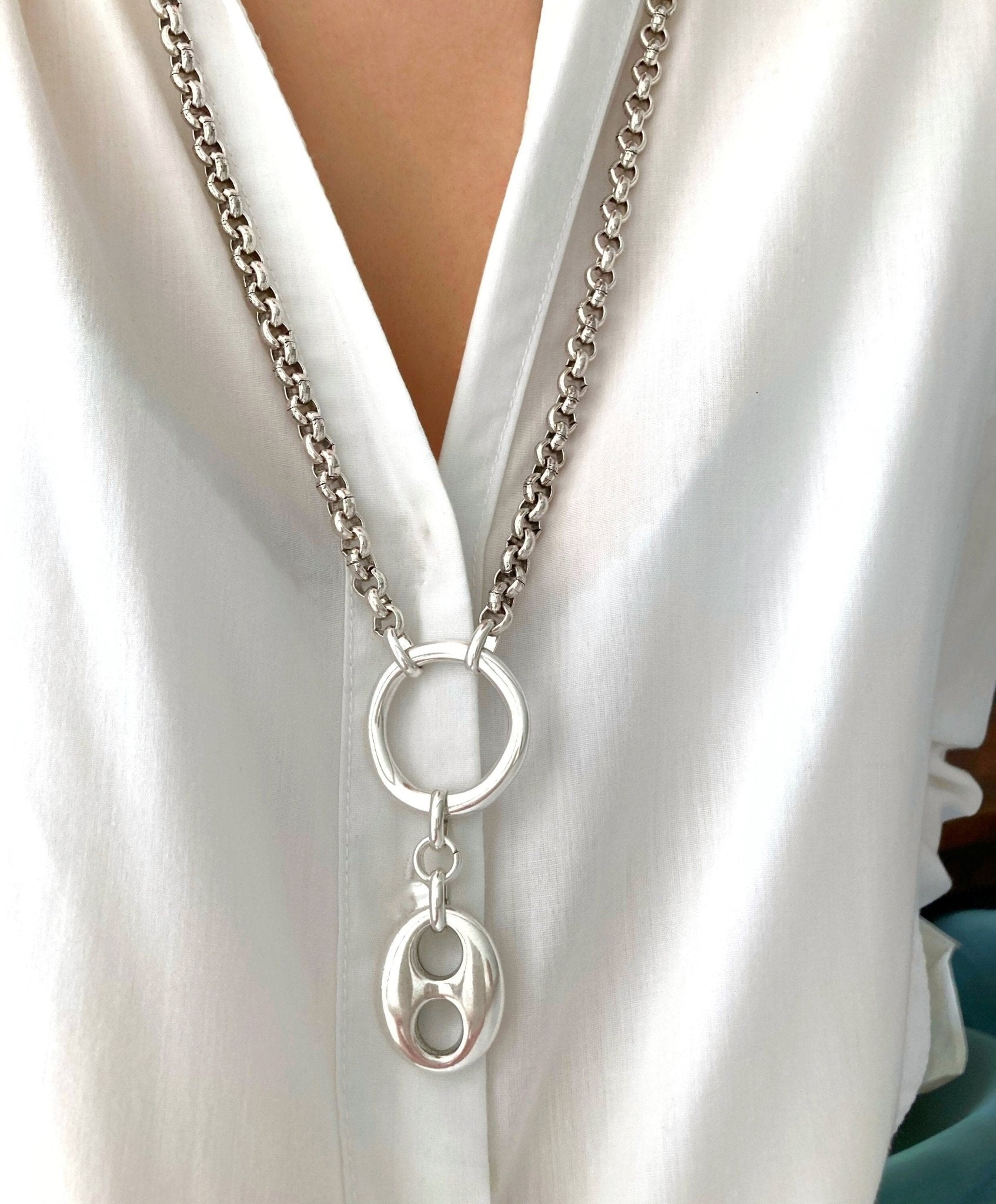 The Montreal Necklace – Bold Silver Statement Pendant | Brutalist Boho Charm Necklace, Gift for Her - Karl & kate