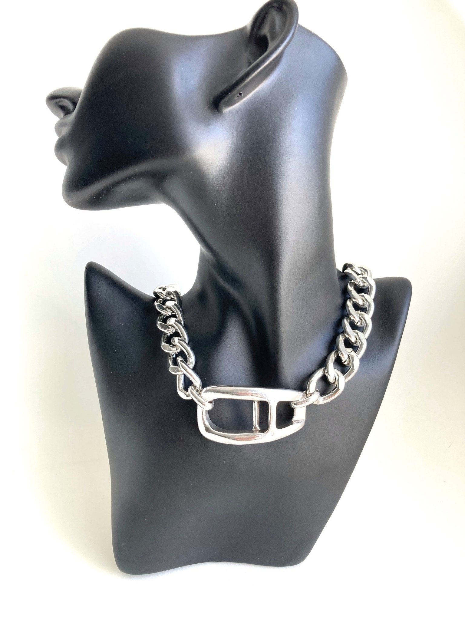 The Reykjavik Necklace – Chunky Silver Brutalist Choker | Bold Rock Statement Chain, Gift for Her - Karl & kate