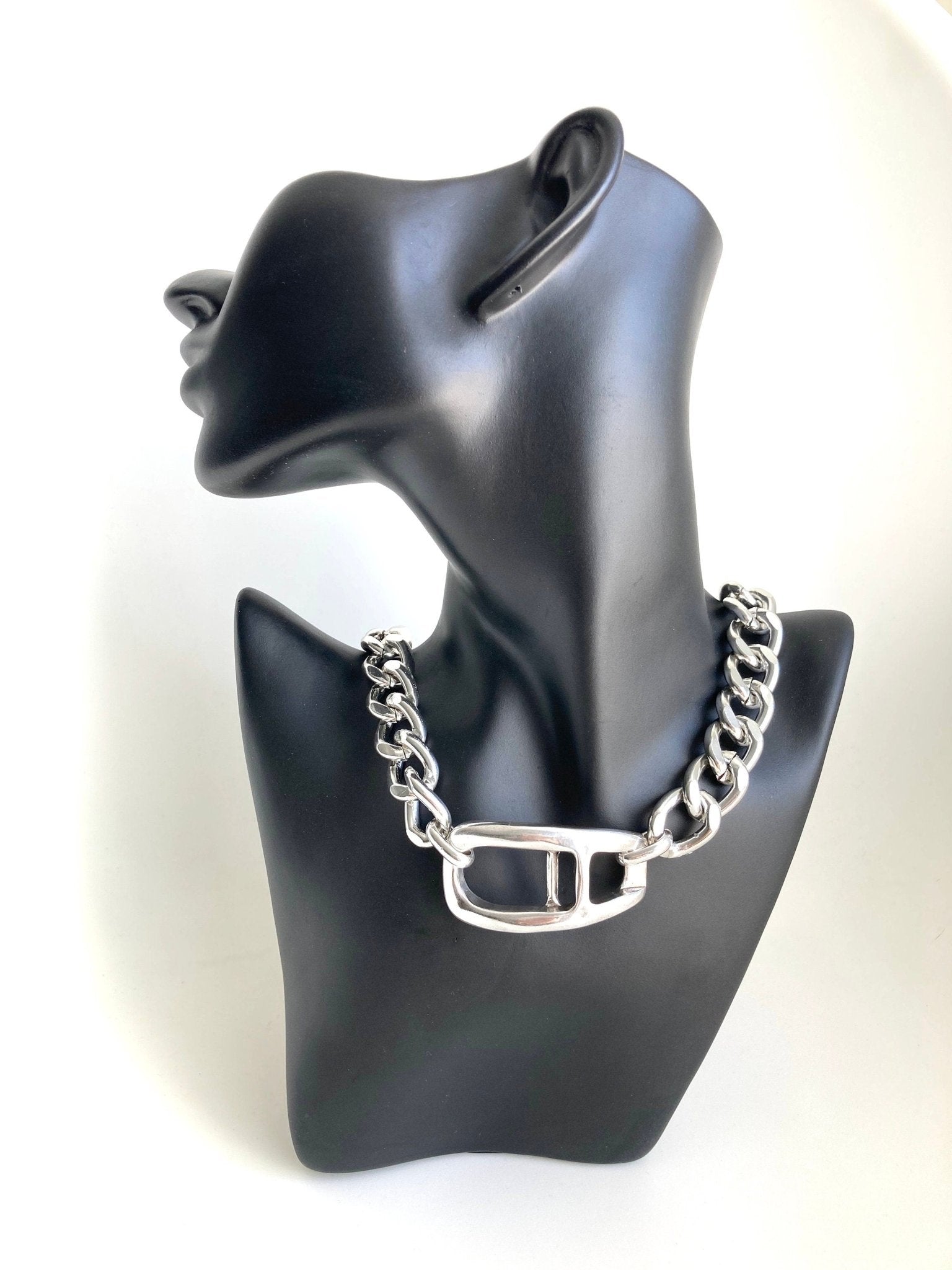 The Reykjavik Necklace – Chunky Silver Brutalist Choker | Bold Rock Statement Chain, Gift for Her - Karl & kate