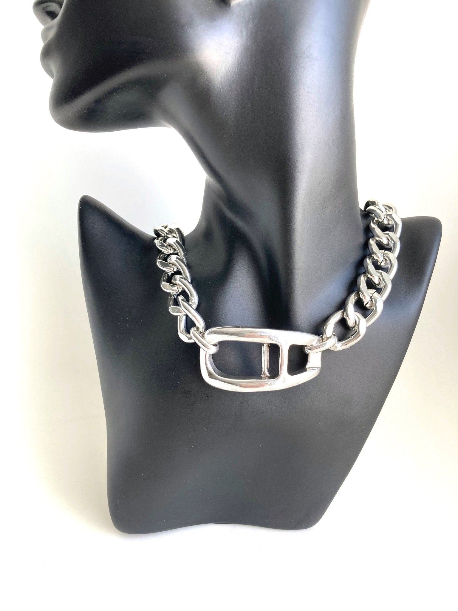 The Reykjavik Necklace – Chunky Silver Brutalist Choker | Bold Rock Statement Chain, Gift for Her - Karl & kate