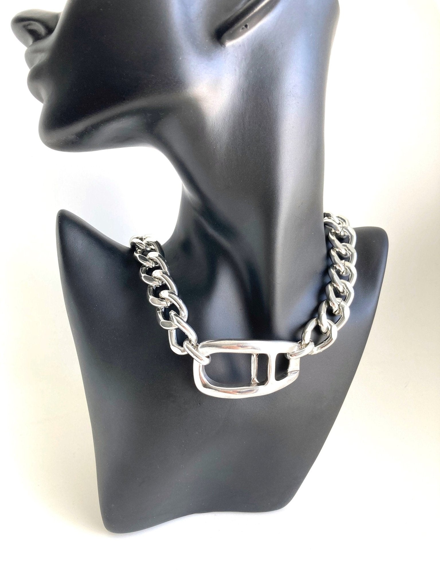 The Reykjavik Necklace – Chunky Silver Brutalist Choker | Bold Rock Statement Chain, Gift for Her - Karl & kate