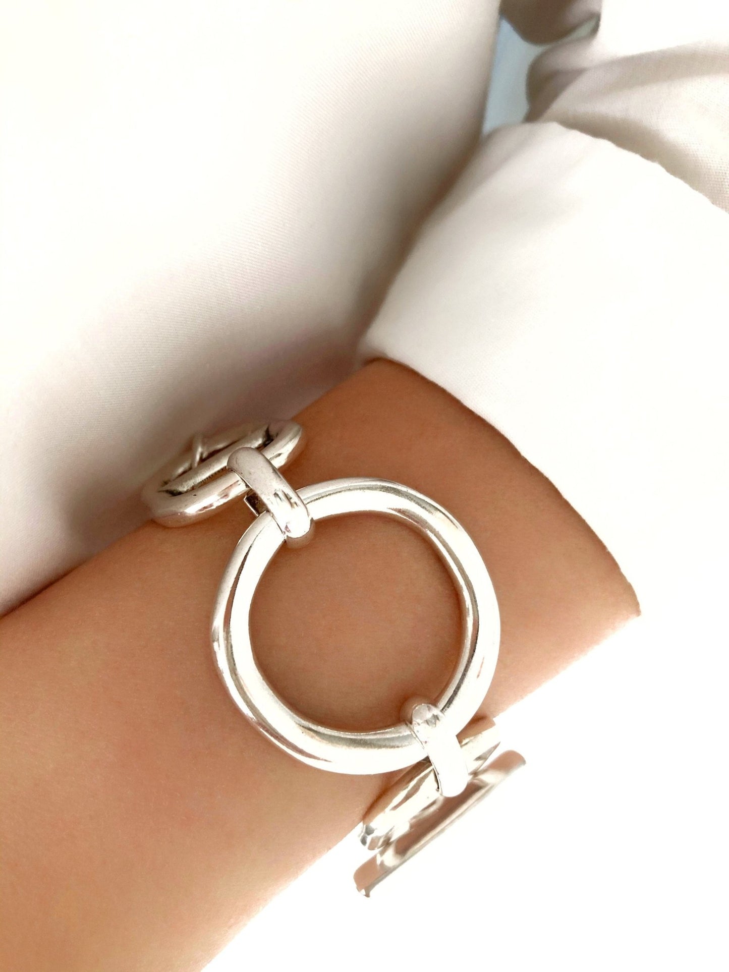 The Riga Bracelet – Chunky Silver Statement Bracelet | Bold Chain Link Jewelry, Gift for Her - Karl & kate