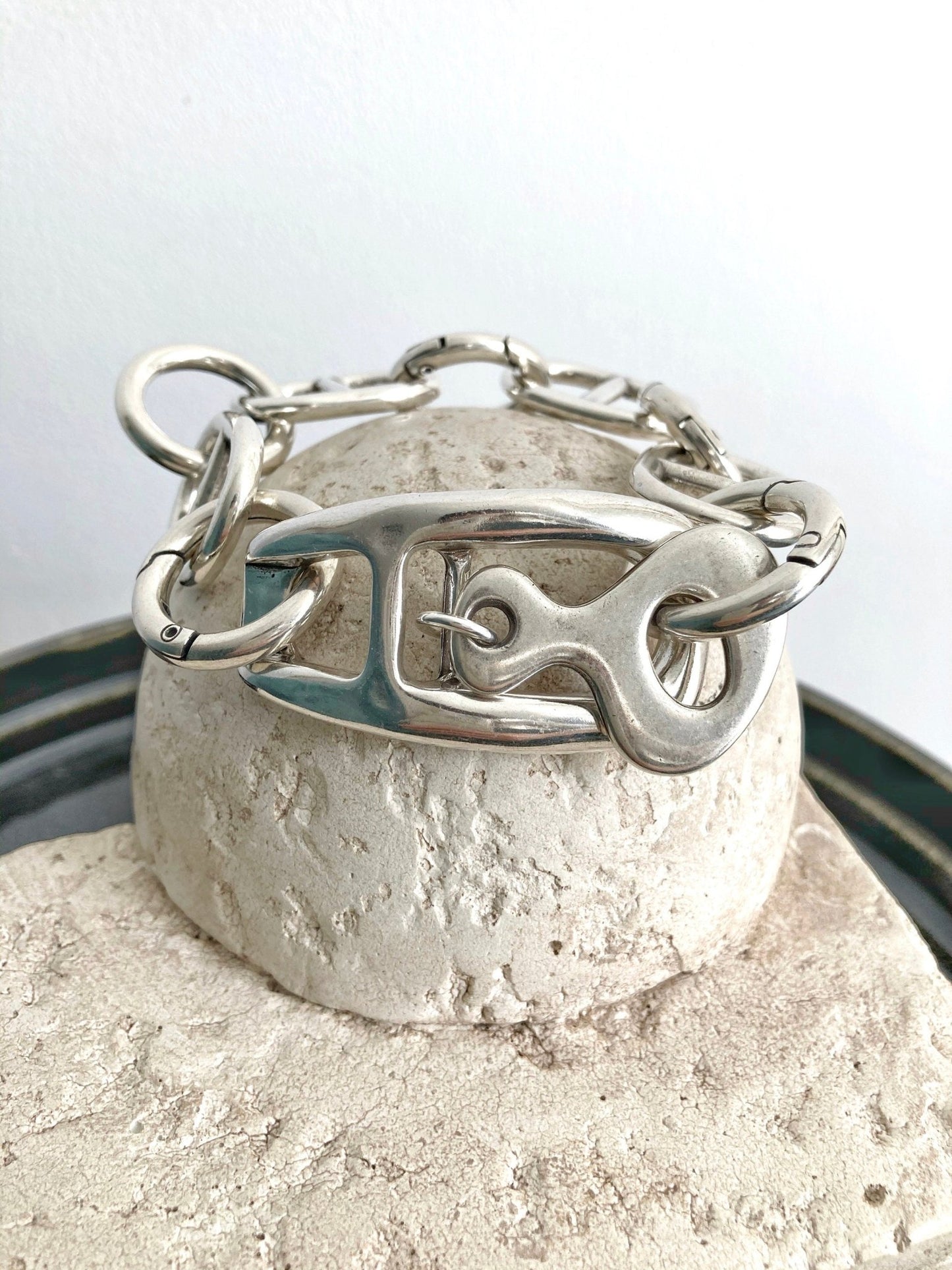 The Salzburg Bracelet – Chunky Silver Wrap Bracelet | Bold Statement Link Jewelry, Gift for Her - Karl & kate