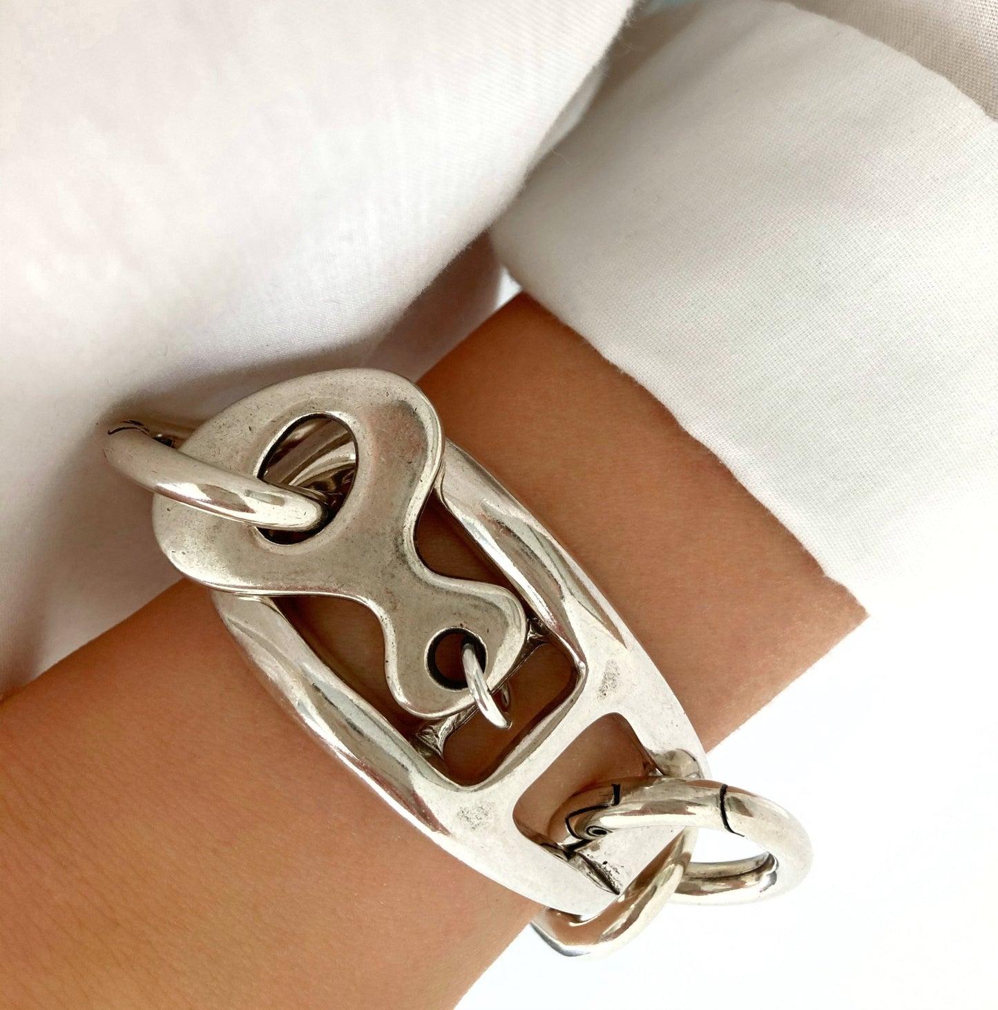 The Salzburg Bracelet – Chunky Silver Wrap Bracelet | Bold Statement Link Jewelry, Gift for Her - Karl & kate